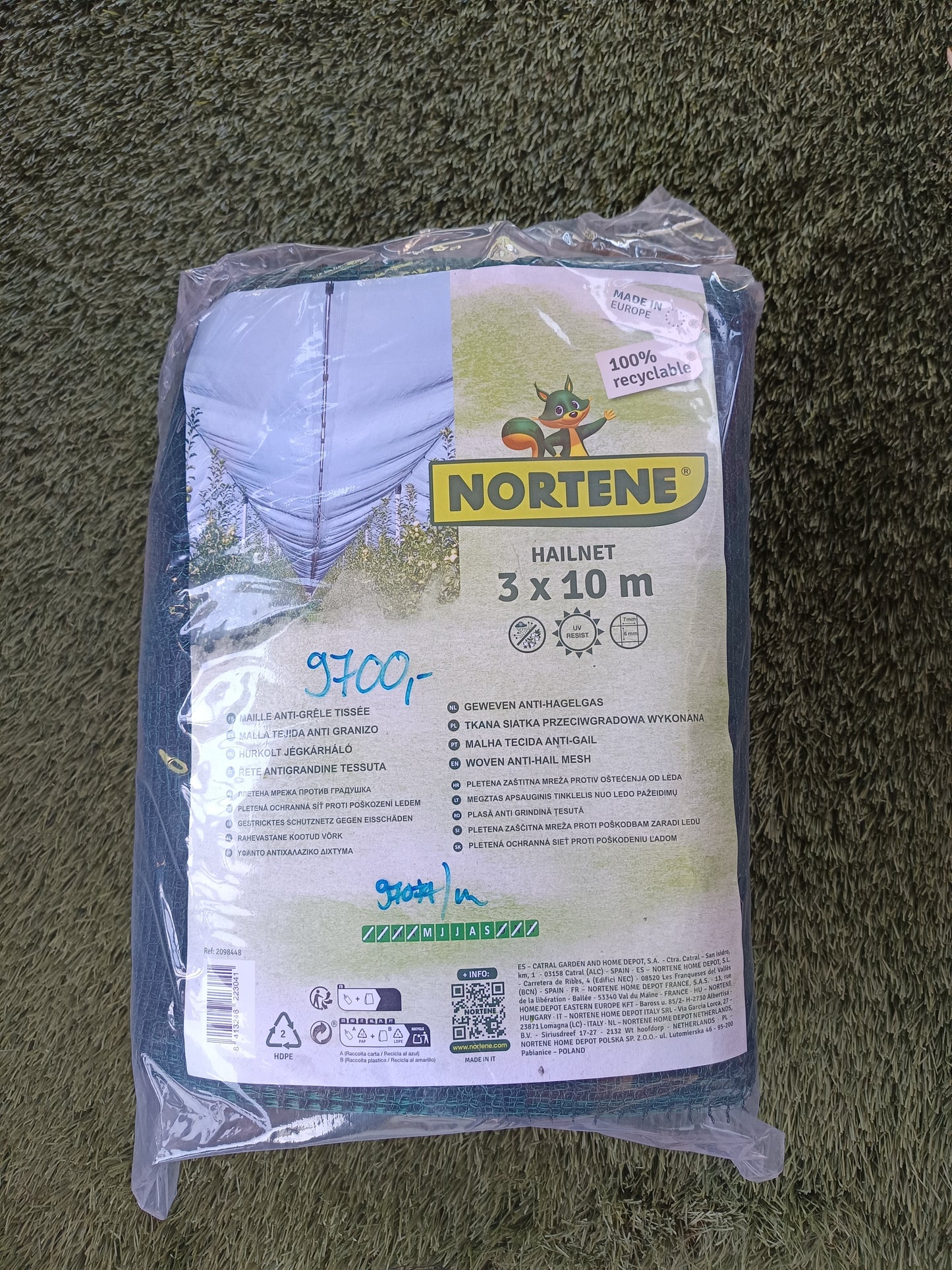 NORTENE Hailnet jégkárháló 3x10m Zöld