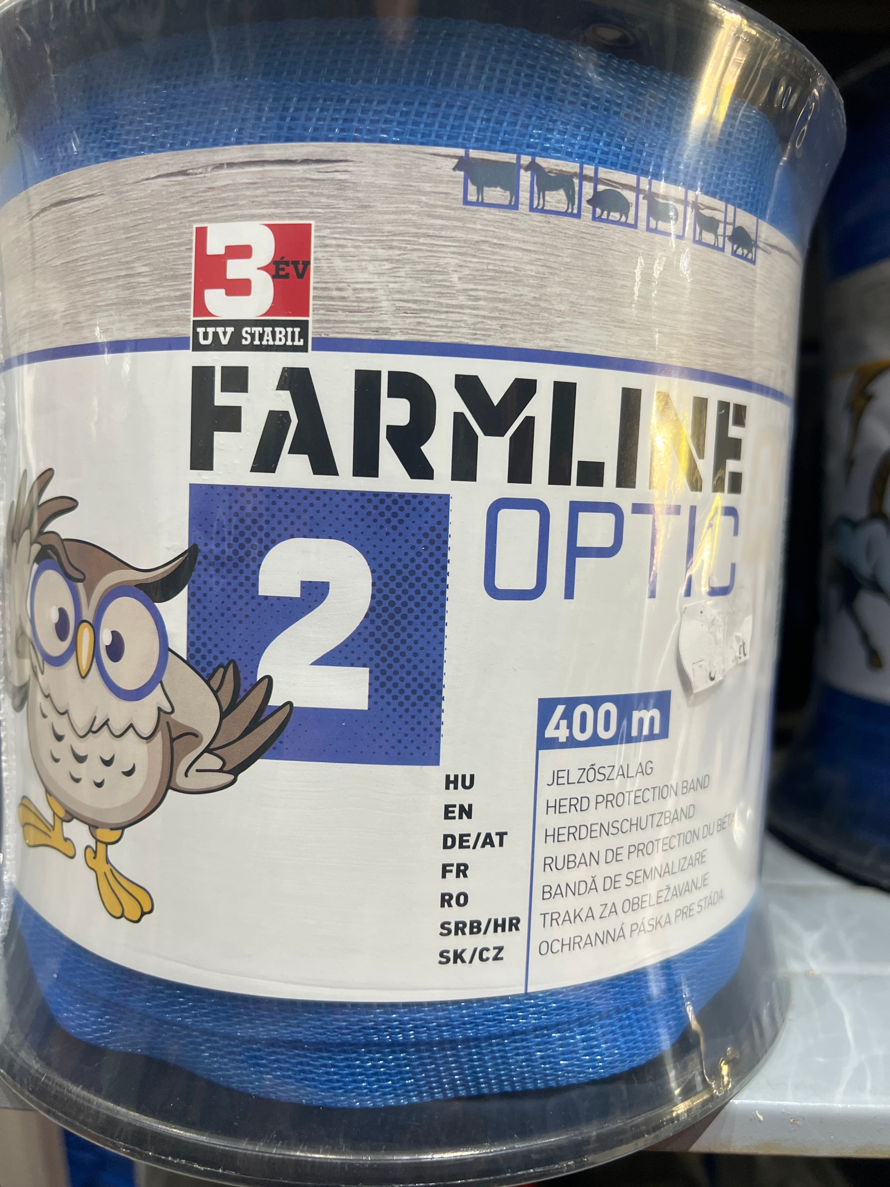 Villanypásztor jelölő szalag Farmline Optic 2: 20 mm X 400 m, 80 kg