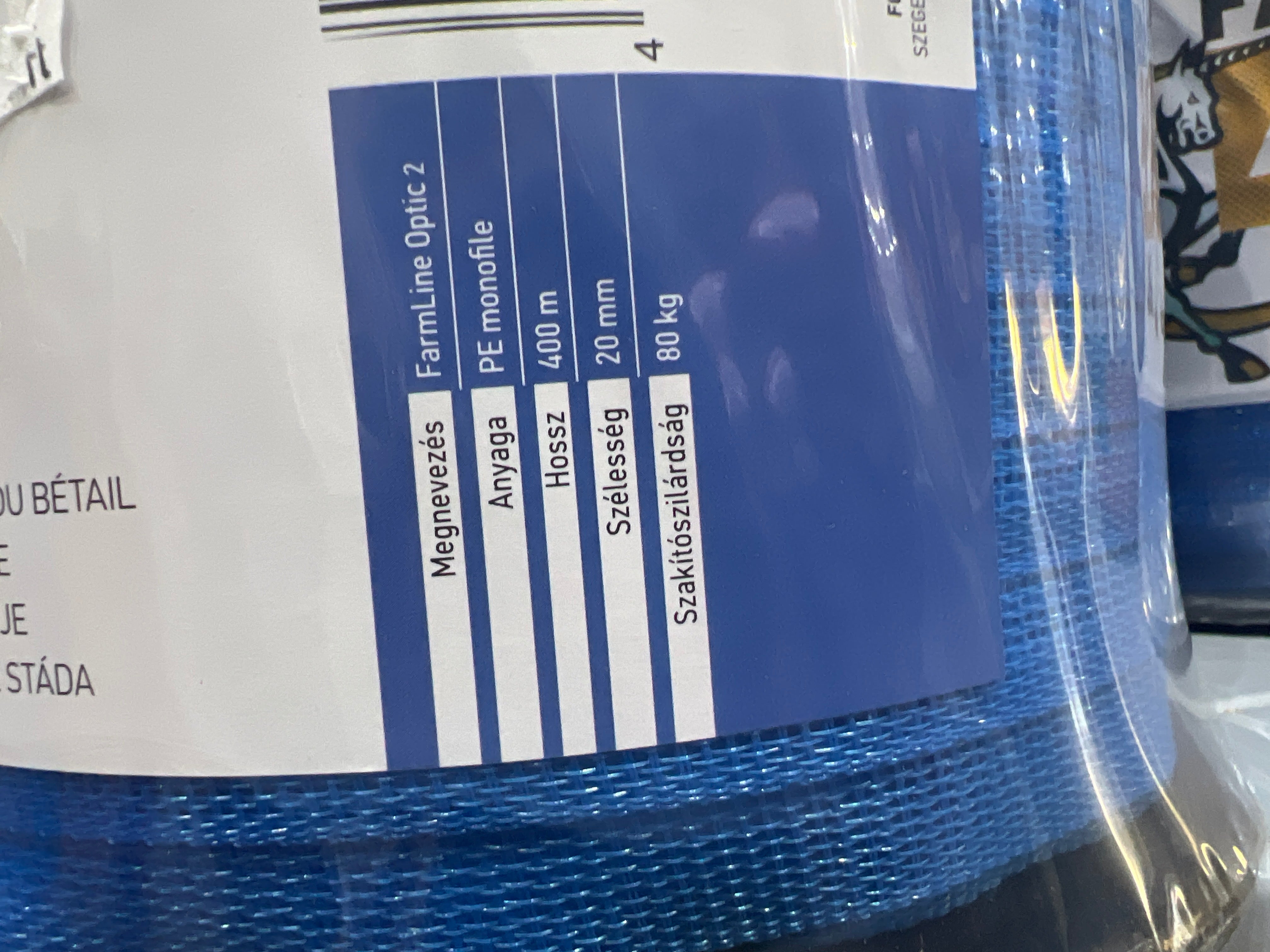 Villanypásztor jelölő szalag Farmline Optic 2: 20 mm X 400 m, 80 kg