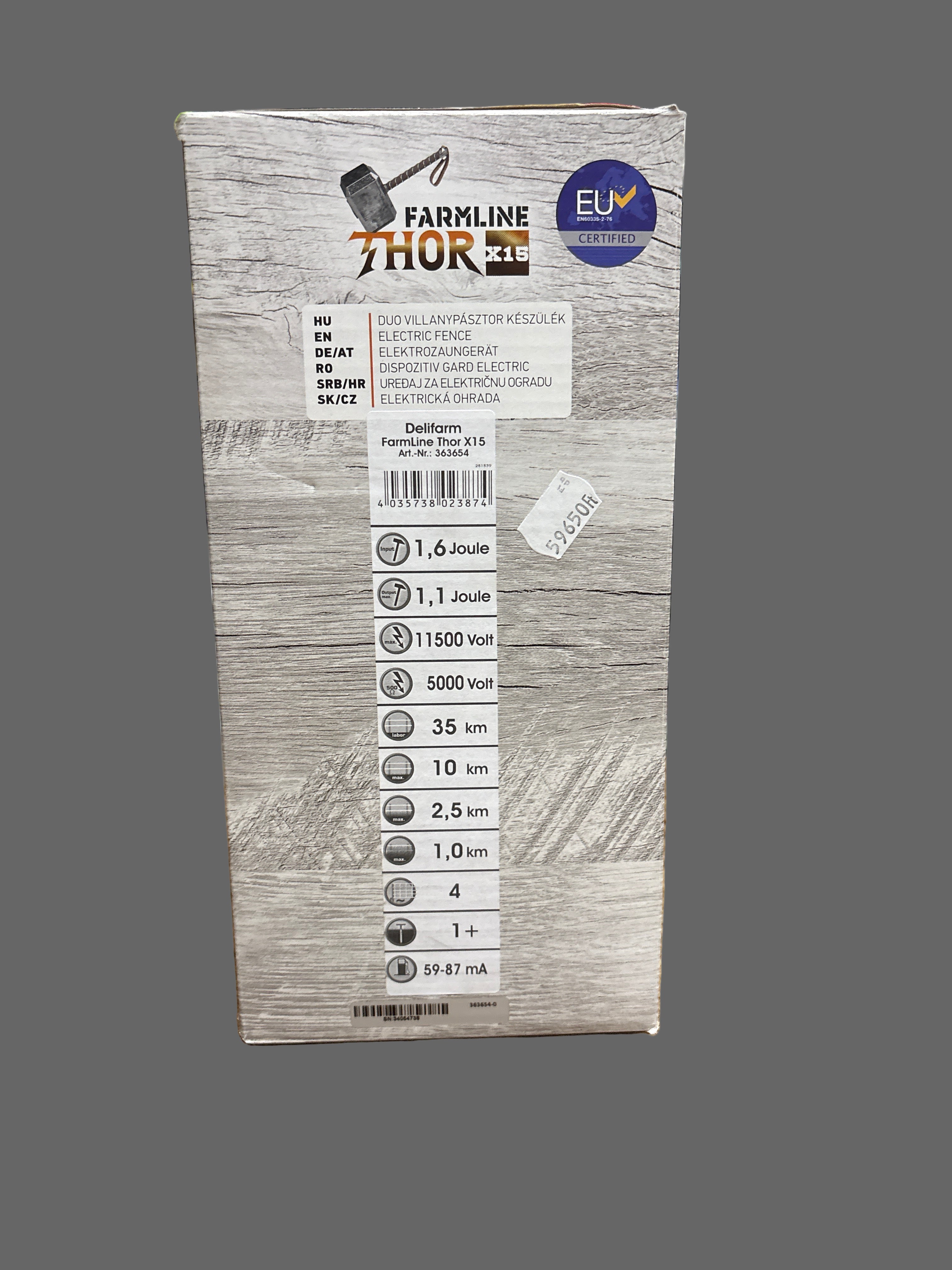 Villanypásztor Farmline Thor X15 12V/230V, 1,6 J