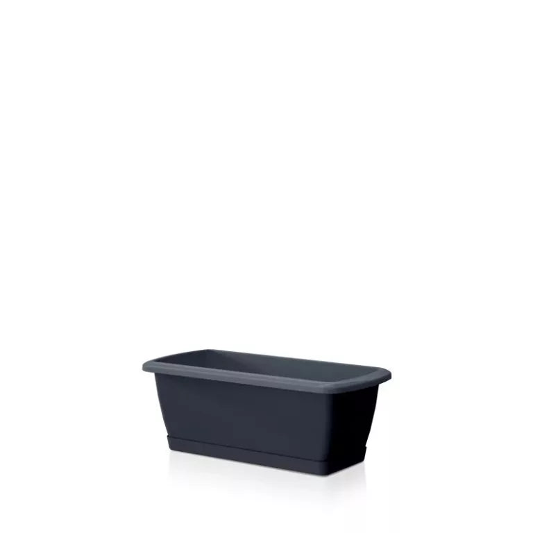 Balkonláda sima fekete tálcás 80cm