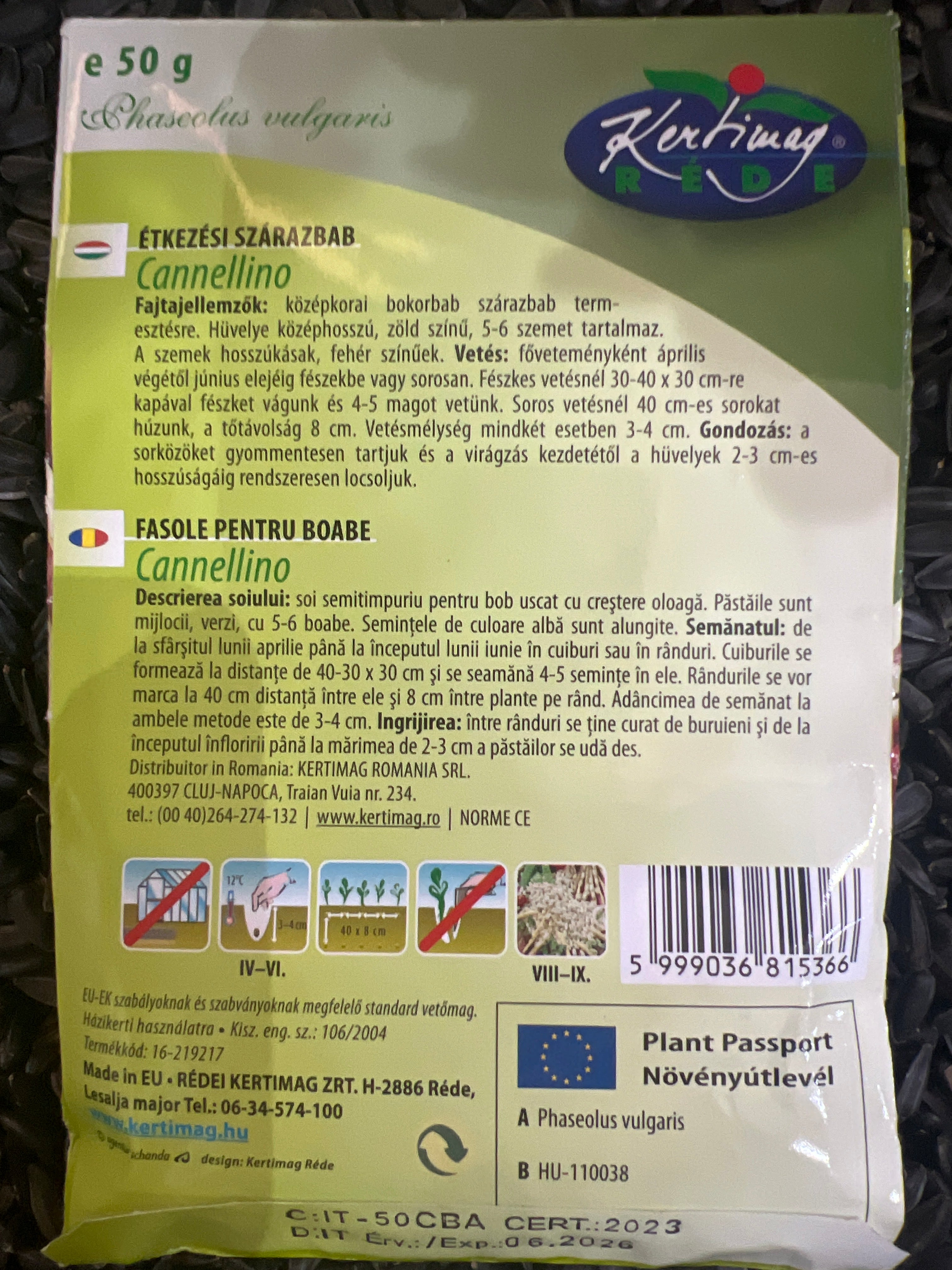 Szárazbab fehér Cannellino, Bokor bab, közép korai