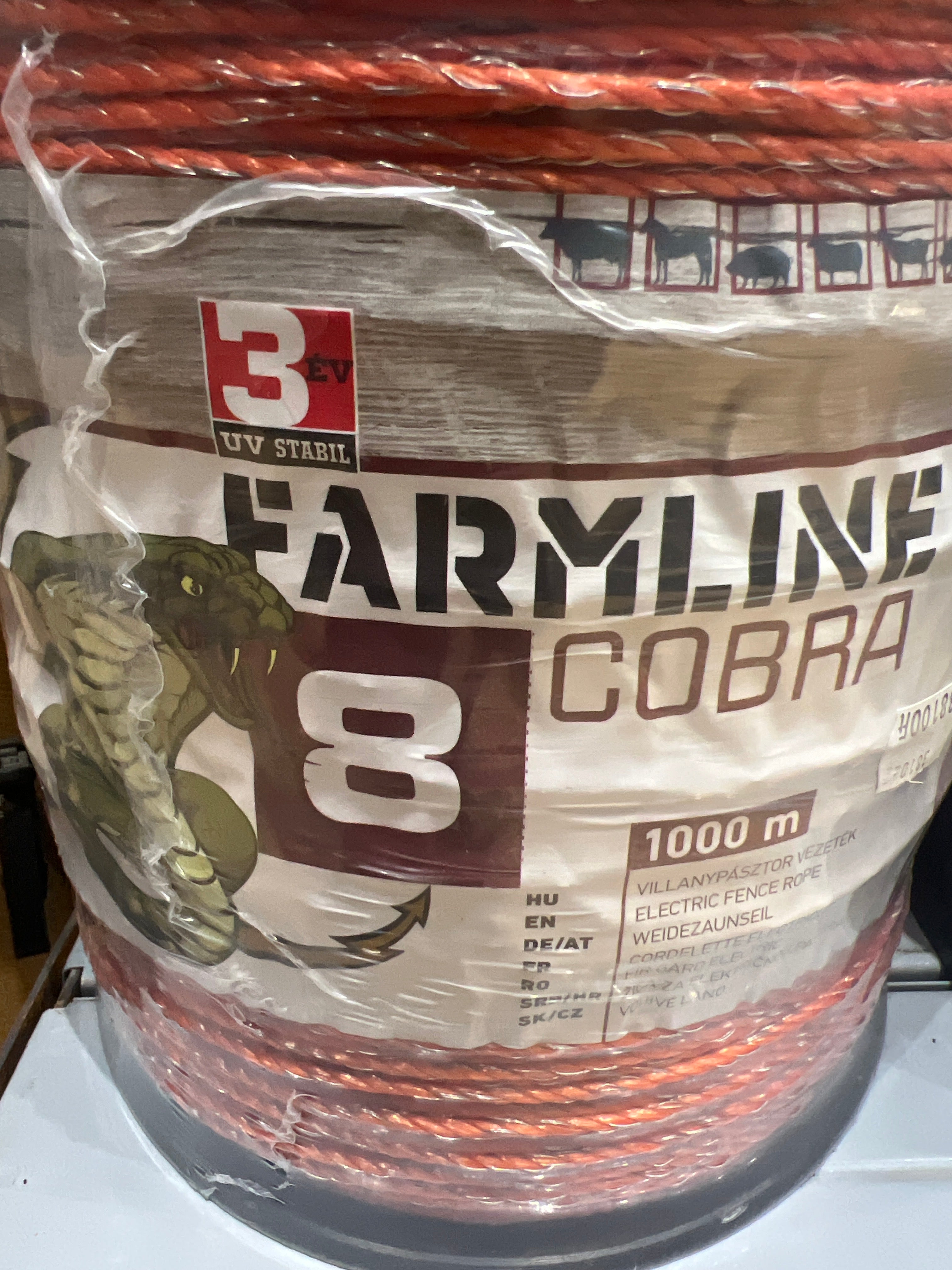 Villanypásztor vezeték Farmline Cobra 8, 1000 m