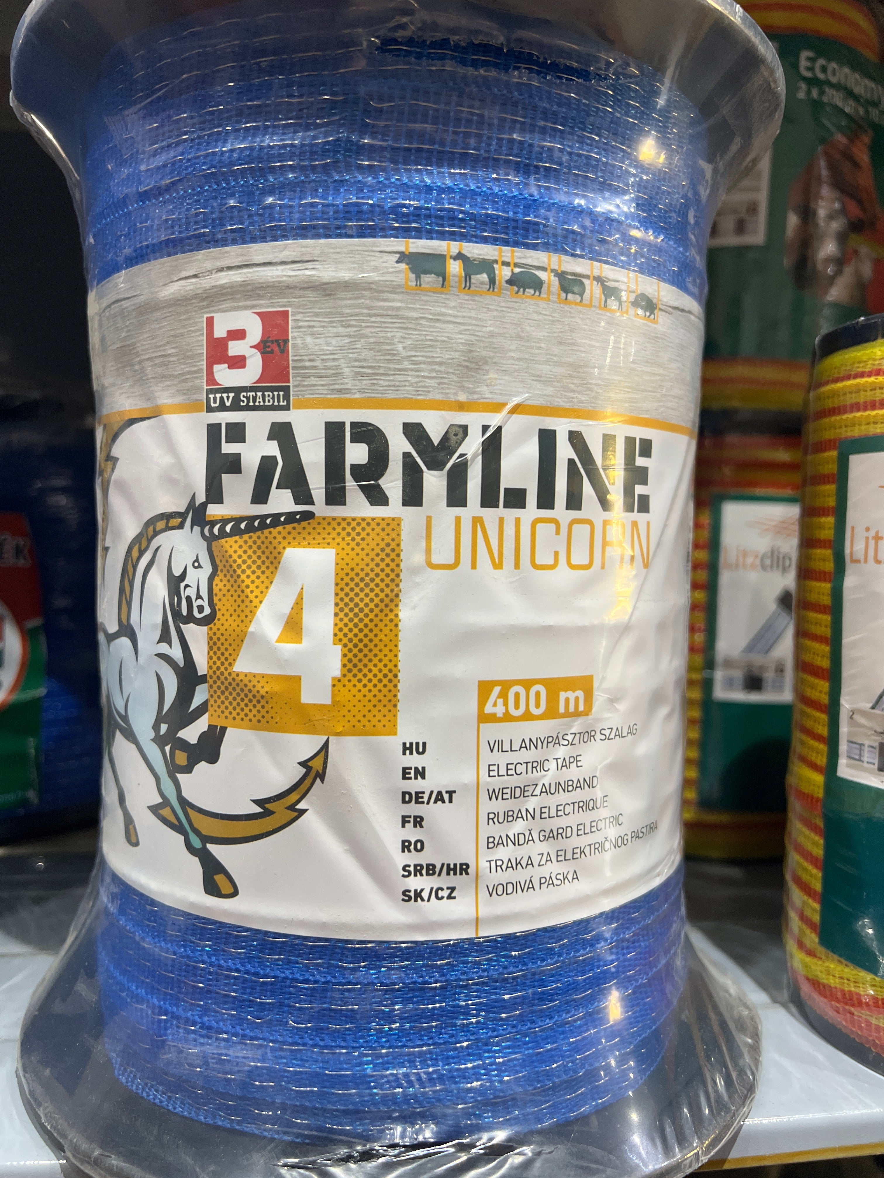 Villanypásztor szalag Farmline 4: 20 mm x 400 m, 2.58 ohm/ m (100kg)