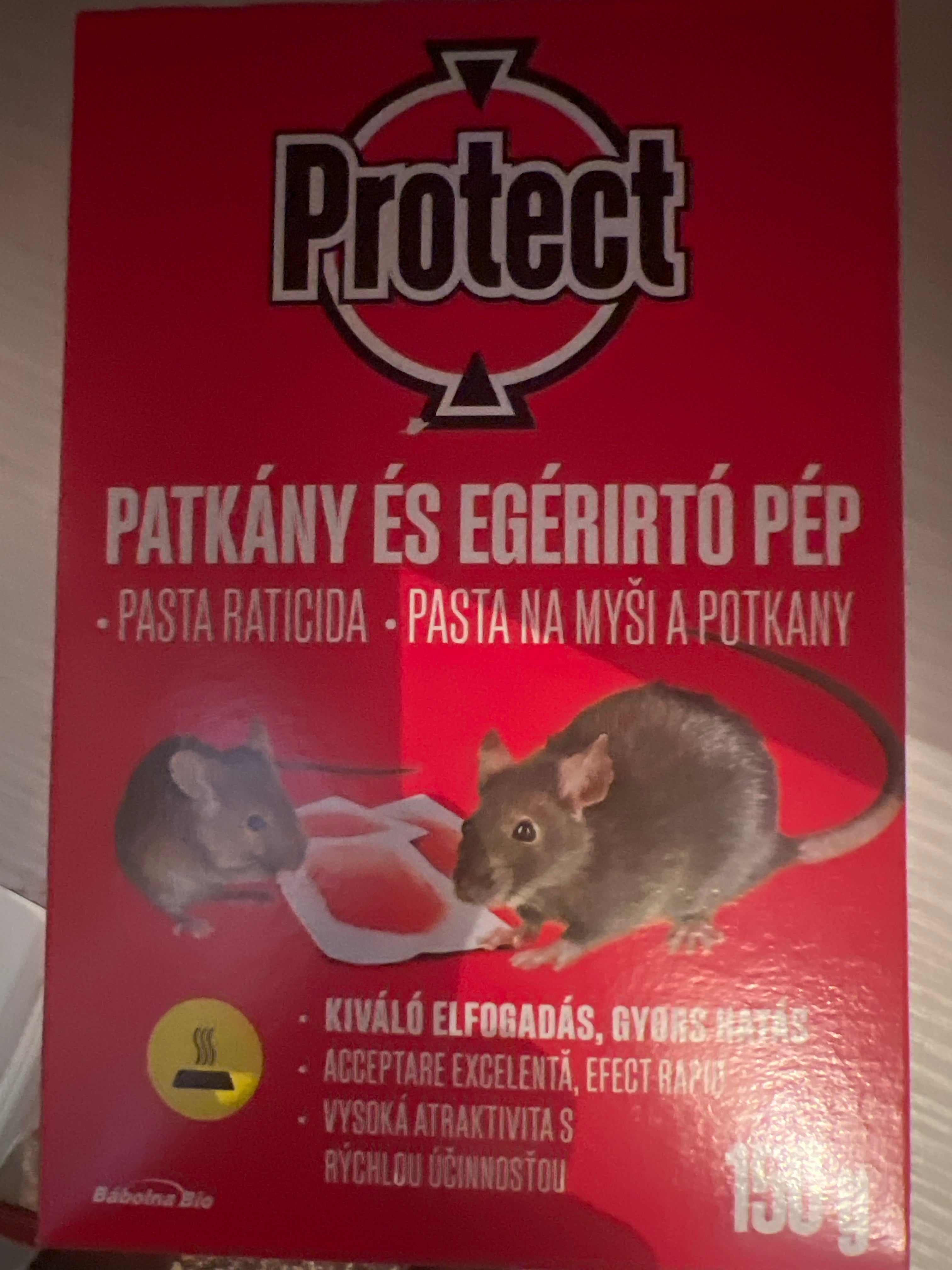 Patkány és egér írtó pép Protect, piros tasakos gyors hatású