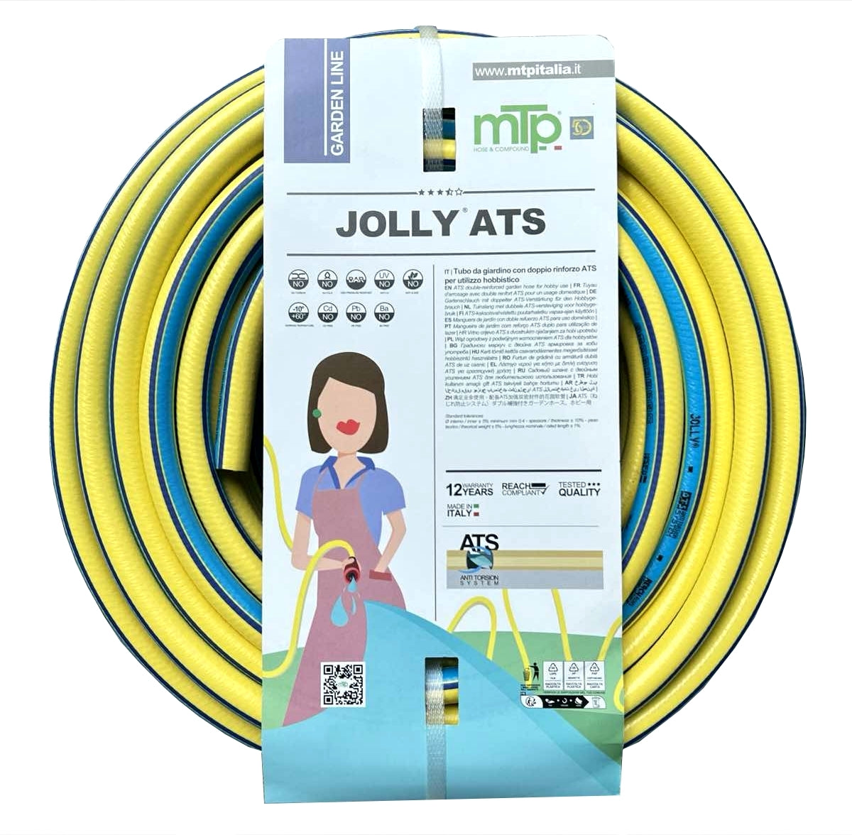 Locsolótömlő 1/2" x 50 m  4 rétegű csavarodásmentes JOLLY