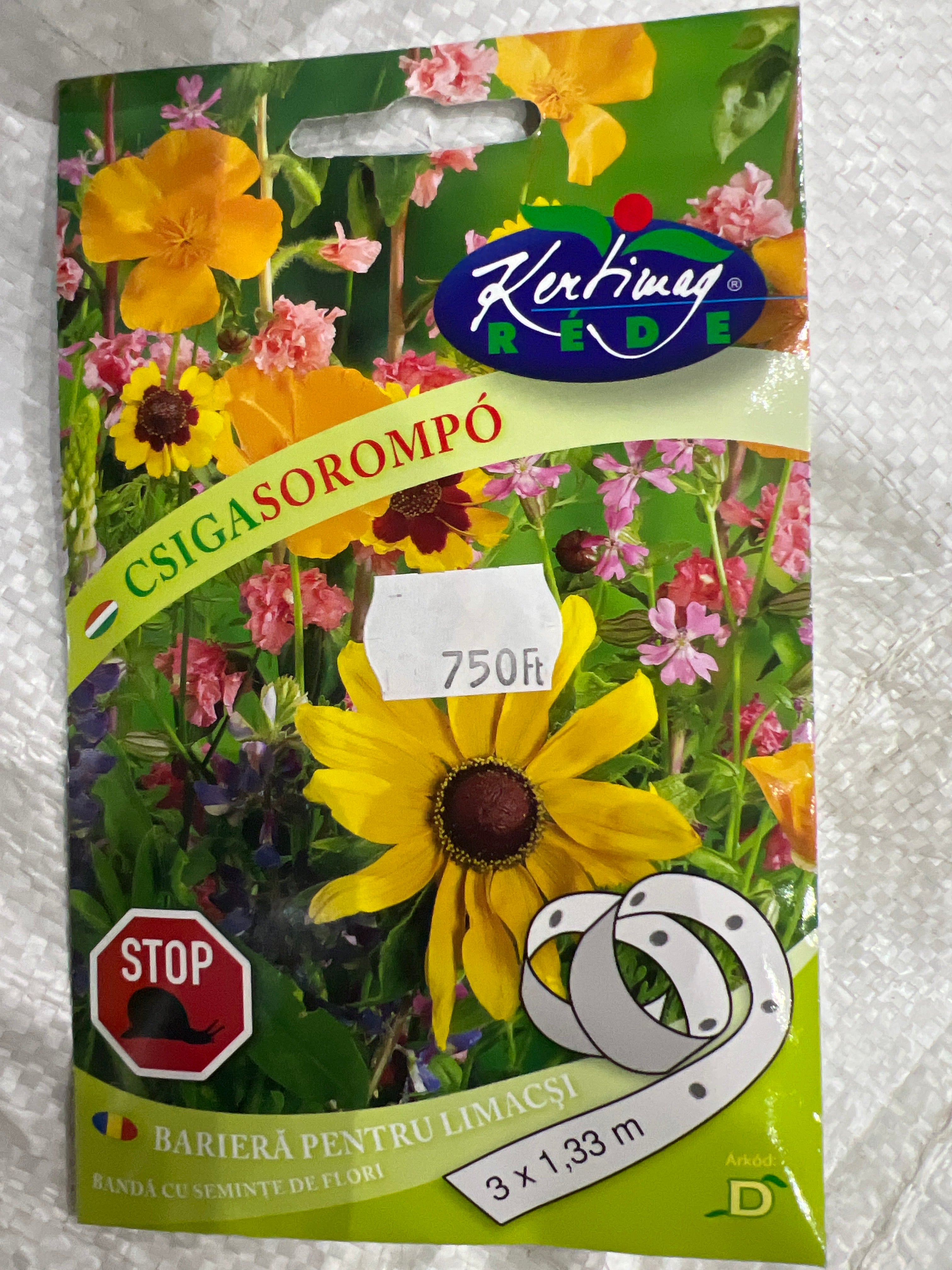 Csigasorompó-egynyári virág keverékvető szalag