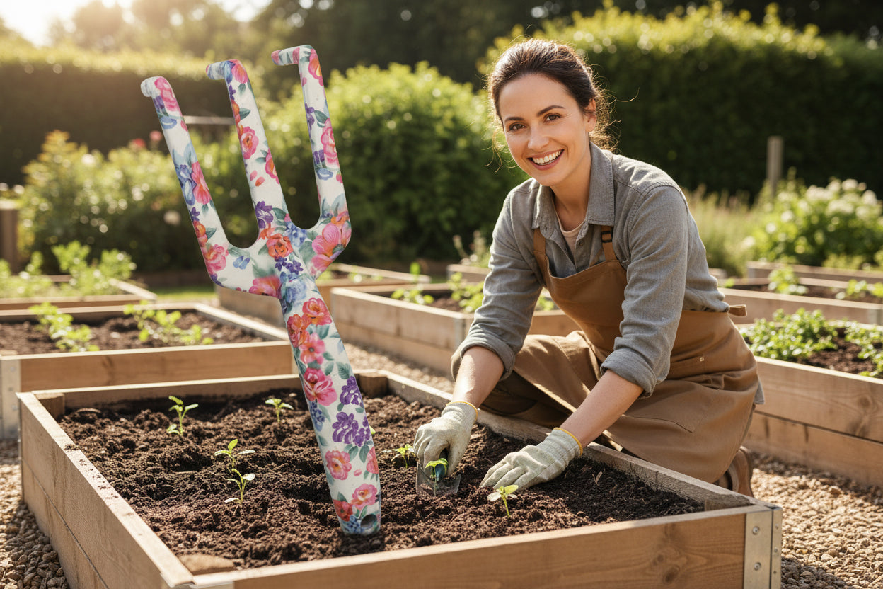 Talajlazítò kézi gereblye fém festett