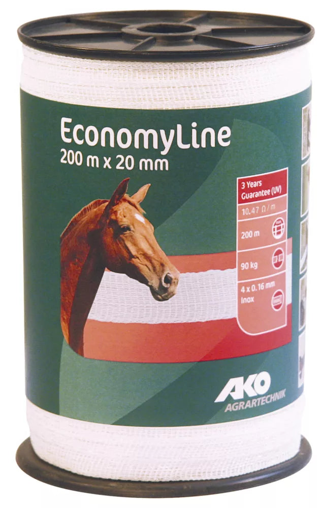 Villanypásztor szalag 200m X 20mm  ECONOMYLINE