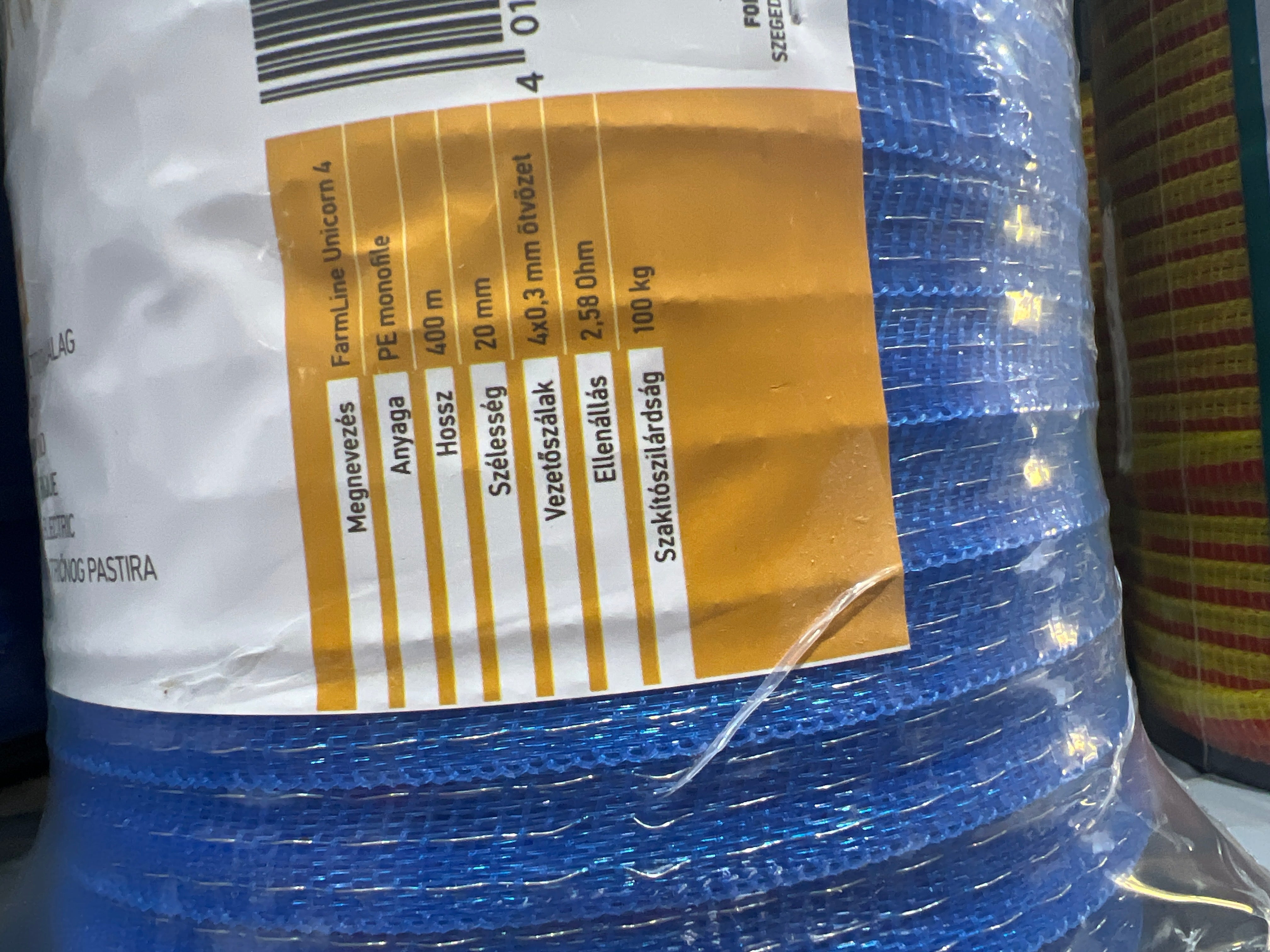 Villanypásztor szalag Farmline 4: 20 mm x 400 m, 2.58 ohm/ m (100kg)