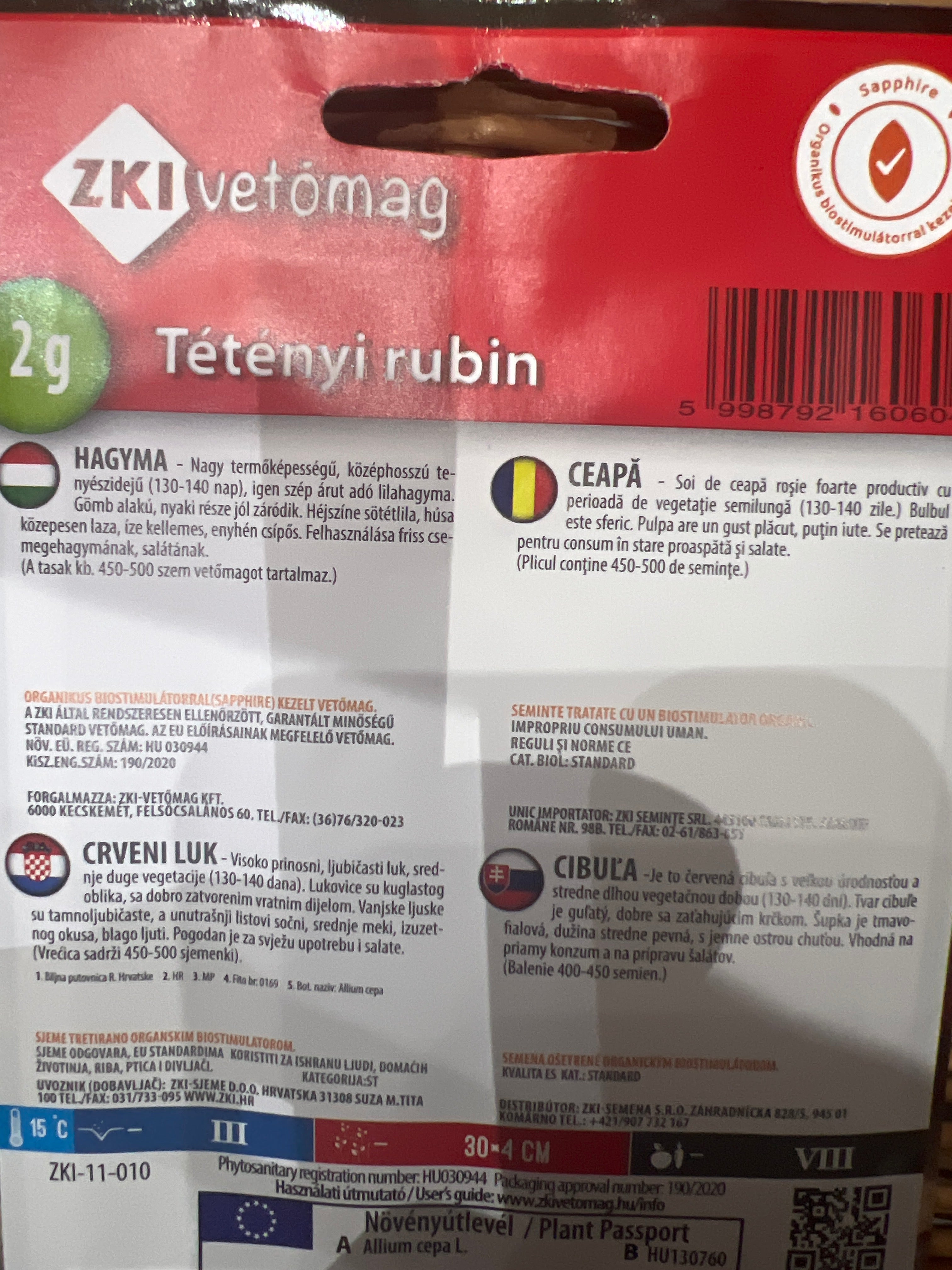 Vöröshagyma Tétényi rubin