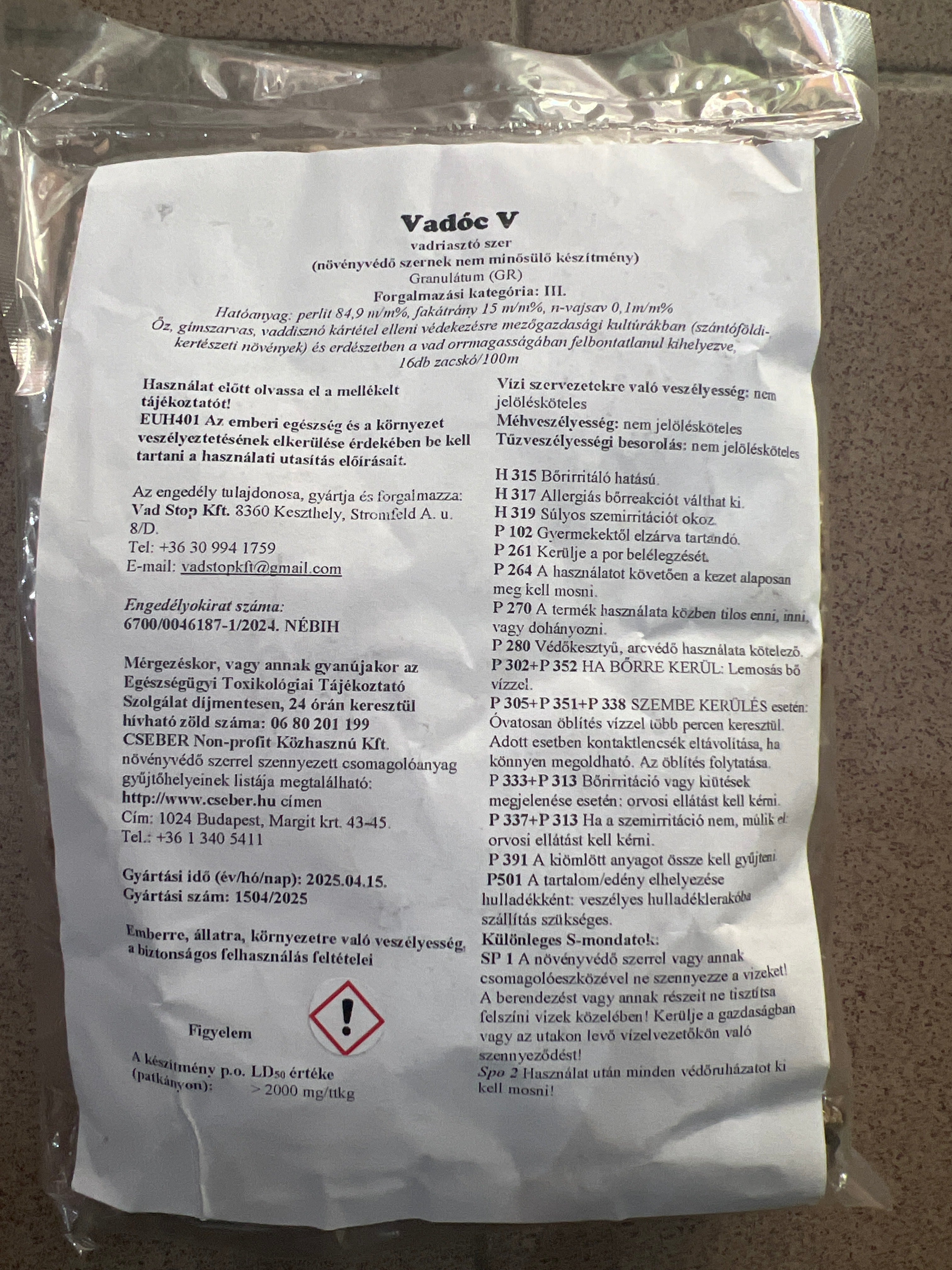 Vadriasztó Vadóc V