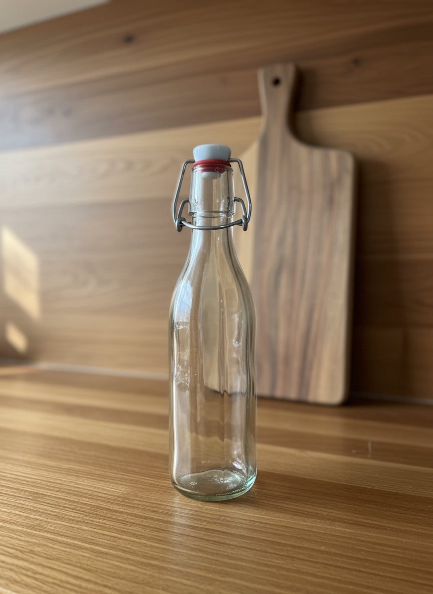 Csatos üveg bordázott 0,25 l