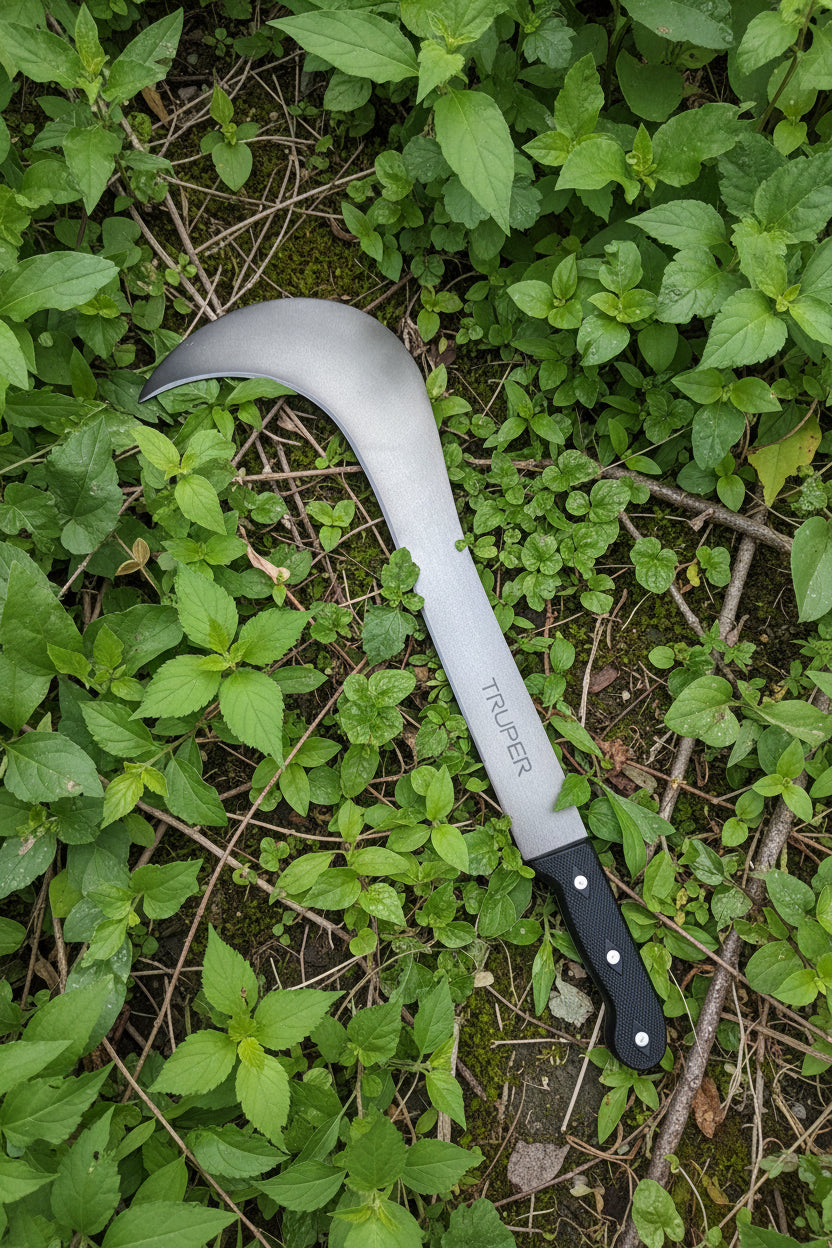Bozótvágó kés, ívelt, szegecselt marokkal, 53 cm