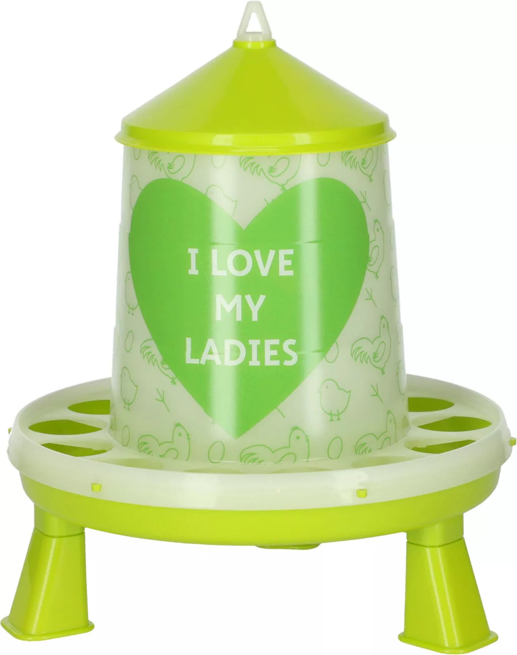 Műanyag baromfi etető lábakkal 2,4L 2kg  I love my ladies