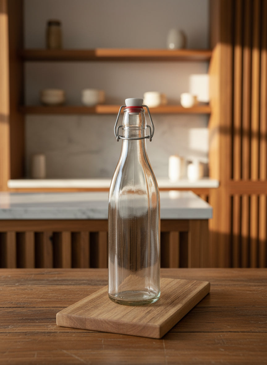 Csatos üveg bordázott 0,5 l