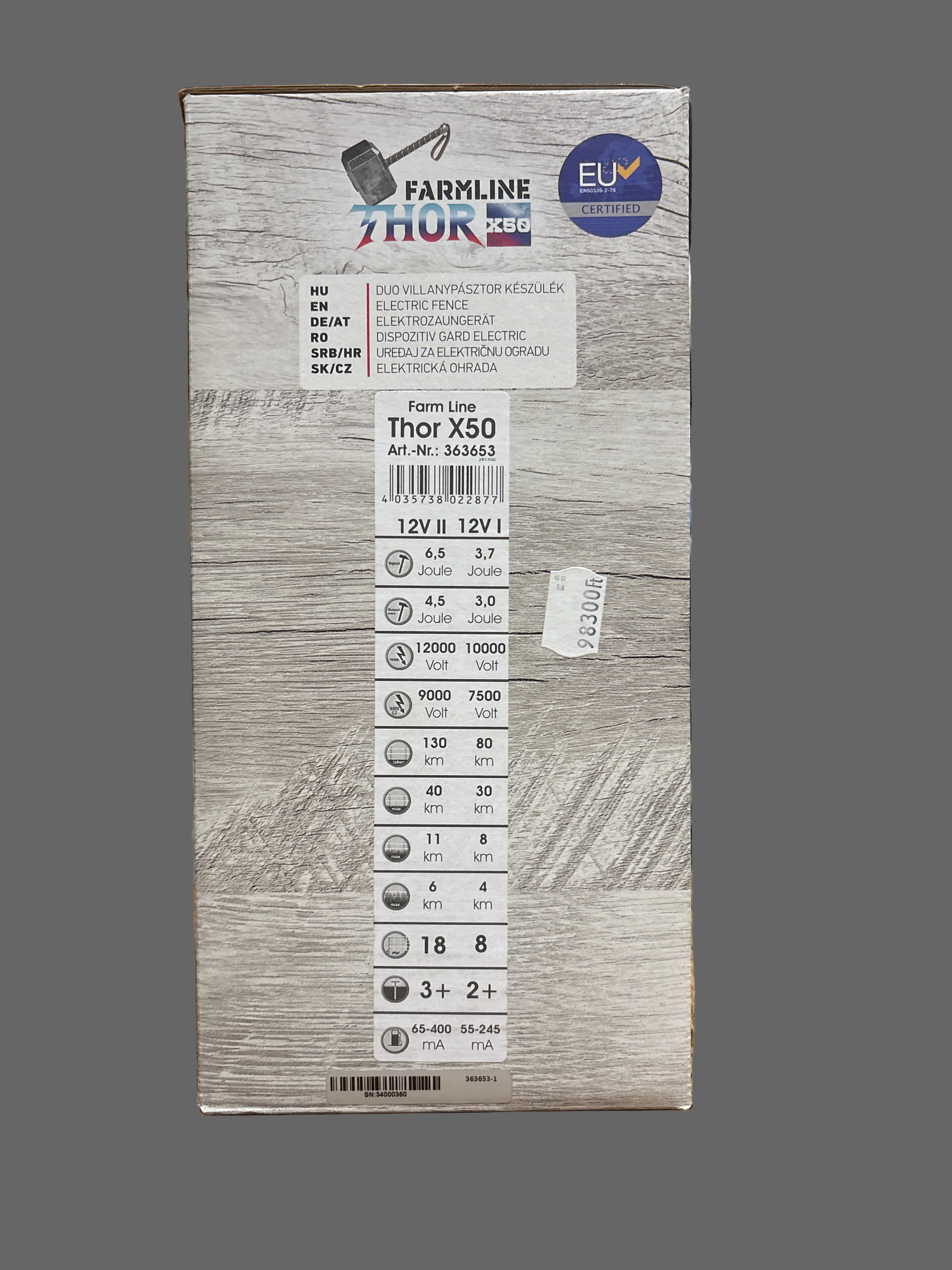 Villanypásztor Farmline Thor X50 12V/230V, 6,5 J