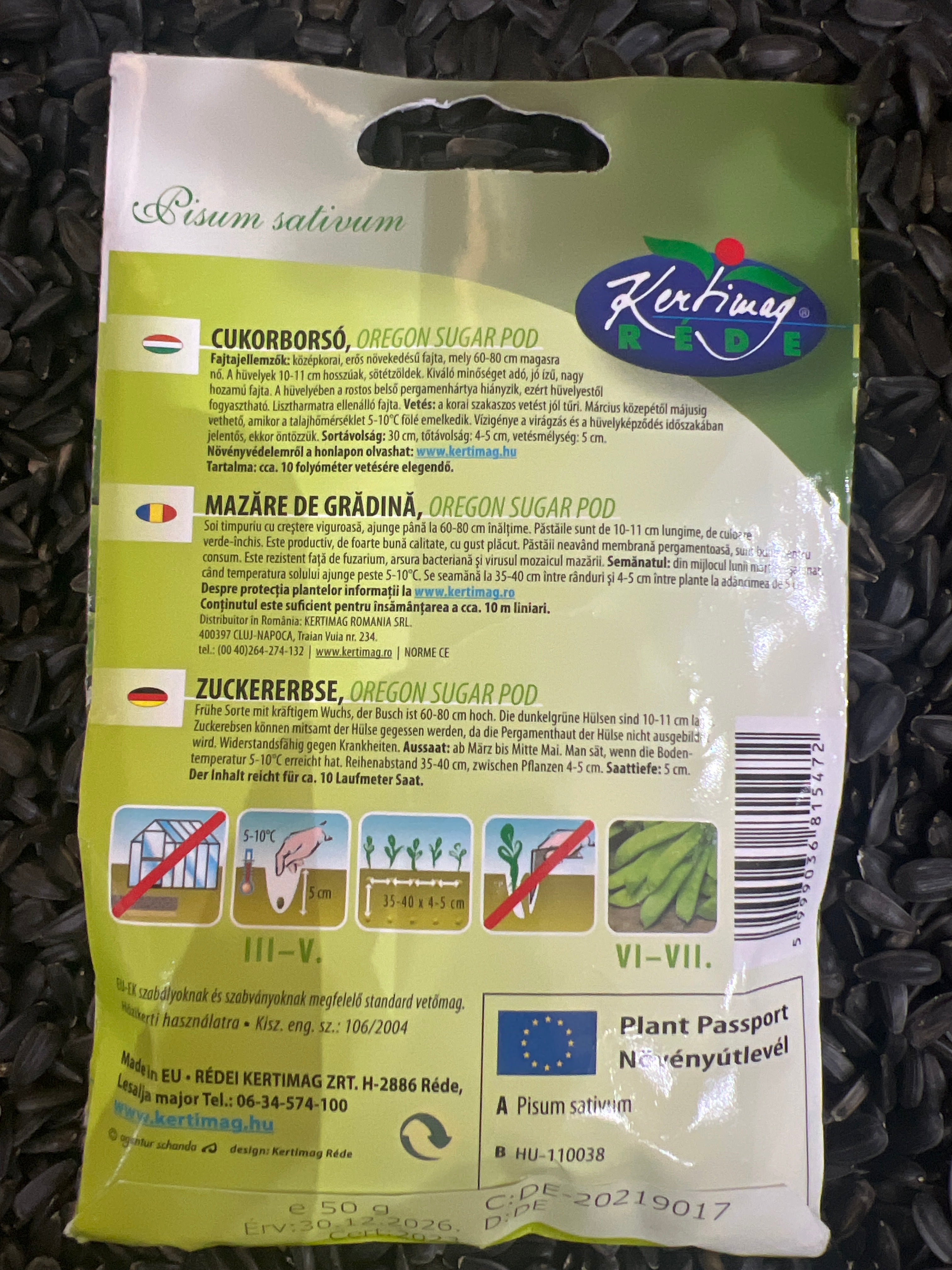Borsó Cukorborsó Oregon Sugar Pod, középkorai