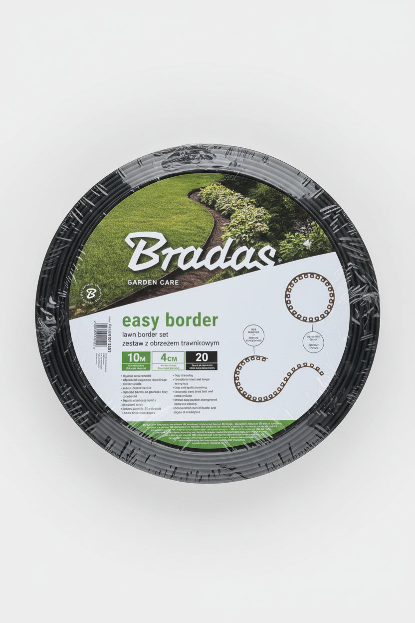 Gyepszegély szett, barna, 4cmx10m, 20db leszúróval