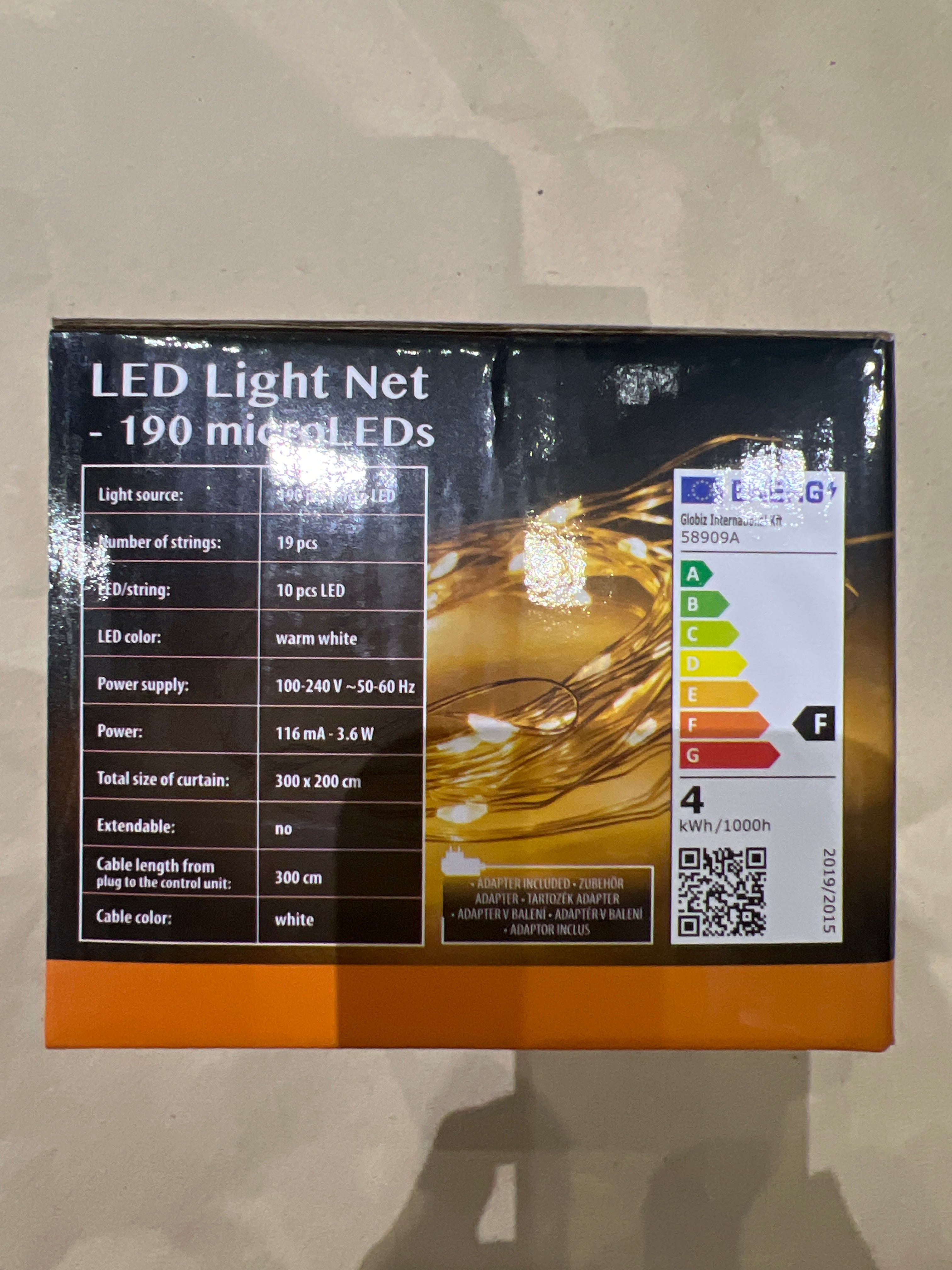 Fényhálò ledes hálòzatos, távirányítòval 3 x 2 m, melegfehér