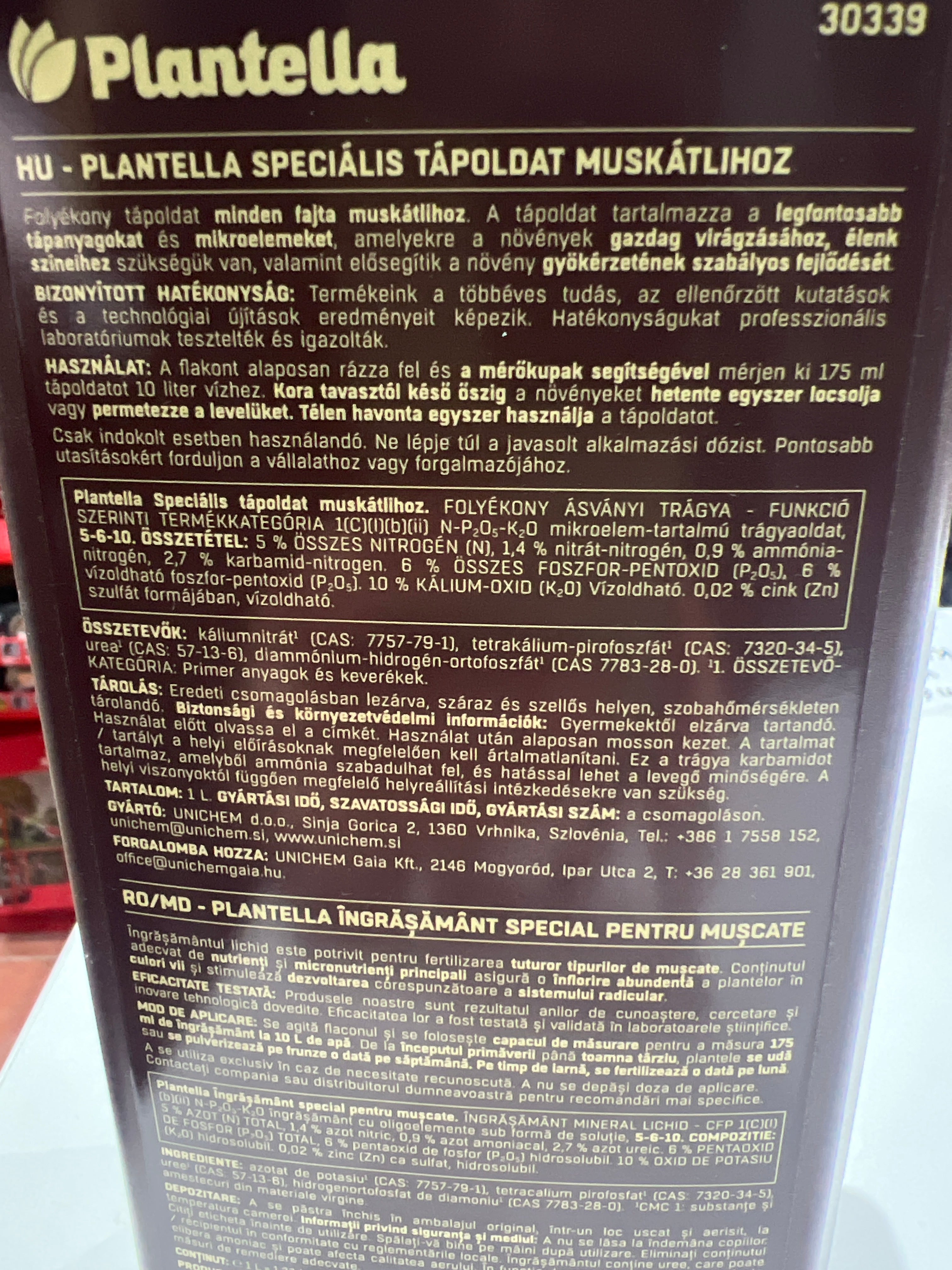 Plantella muskátli tápoldat 1L