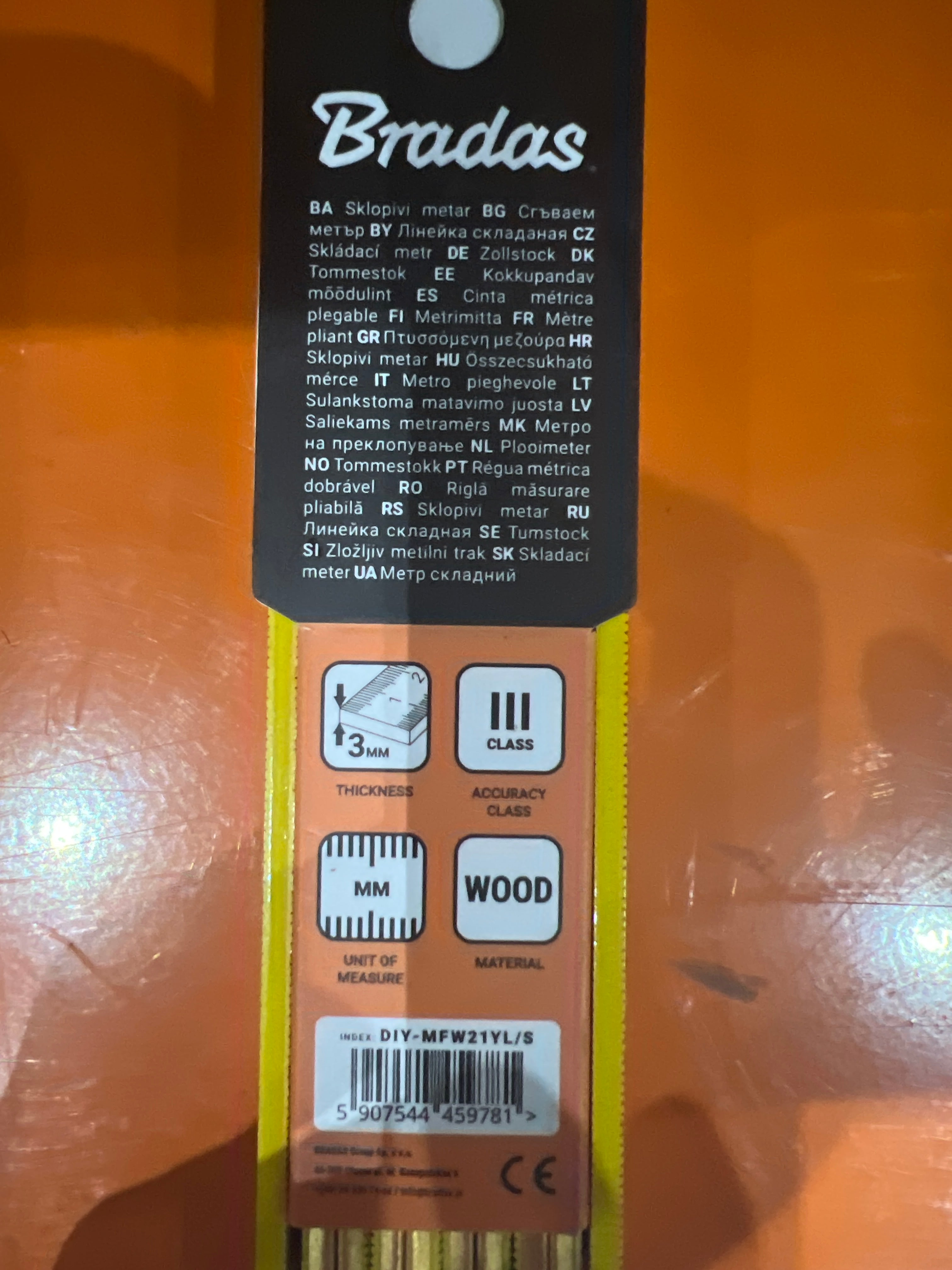 Mérőpálca fa (colostok) 2 m összehajtható