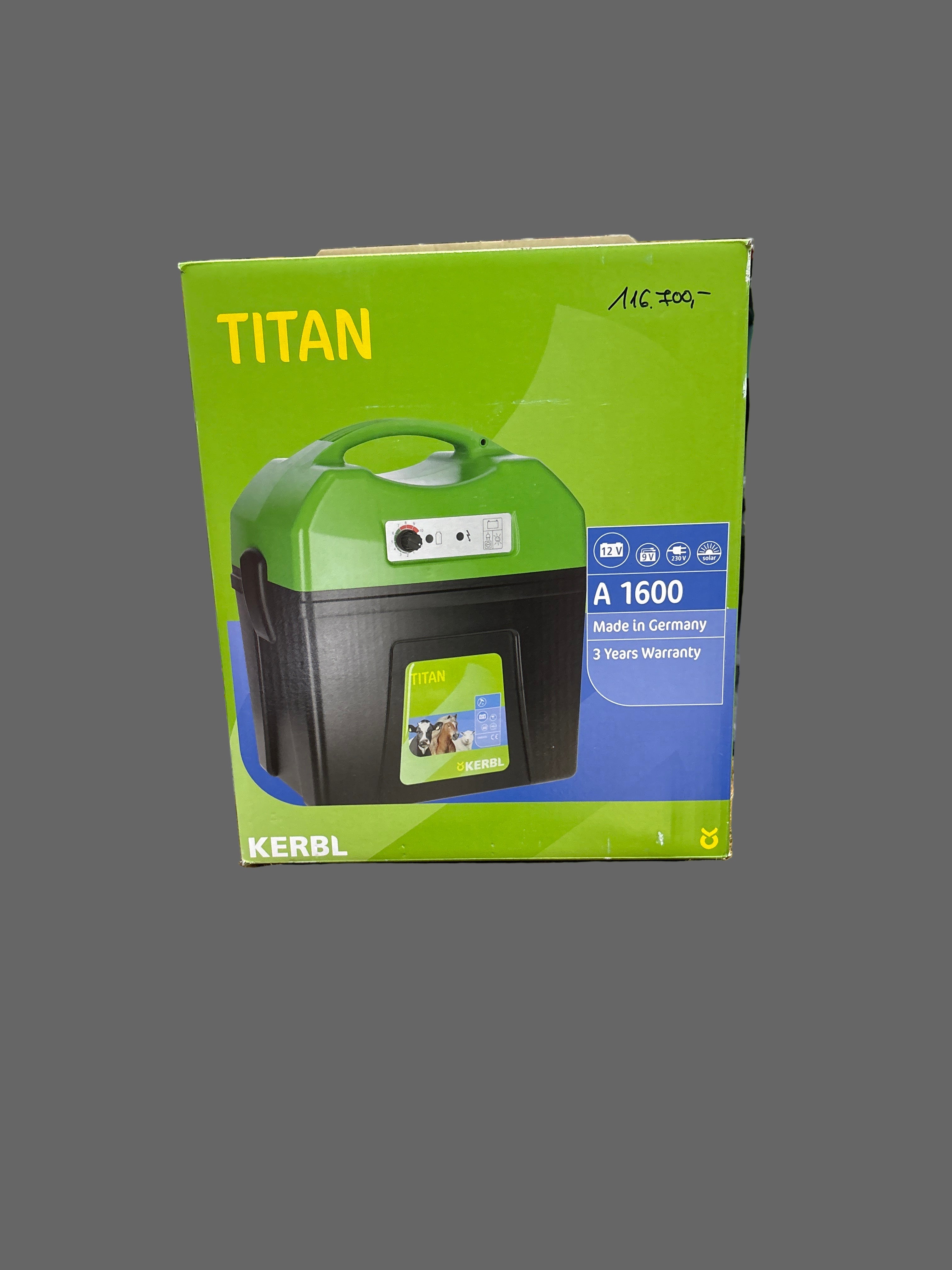 Villanypásztor KerblTitan A 1600 12V, 230 V, solar