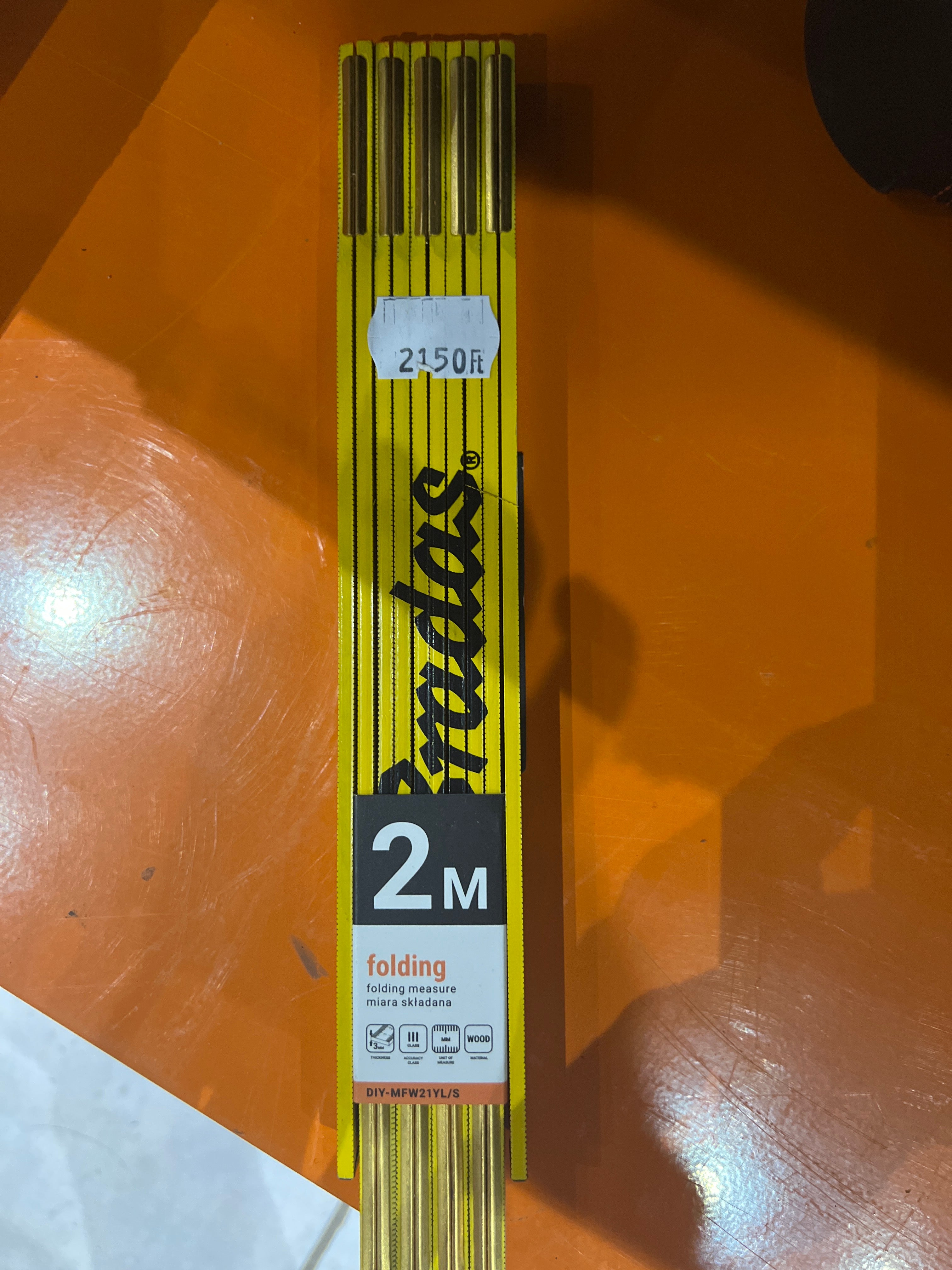 Mérőpálca fa (colostok) 2 m összehajtható