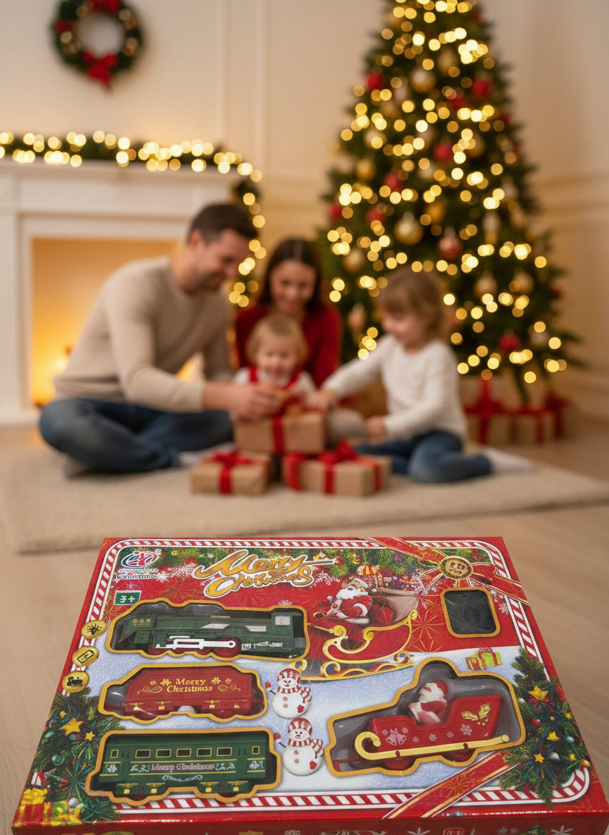 Karácsonyi kisvasút - zenél, világít, elemes