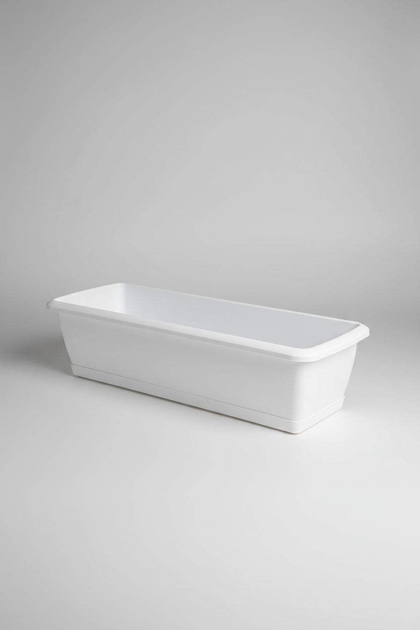 Balkonláda alátéttel 59x18 4x15 cm fehér