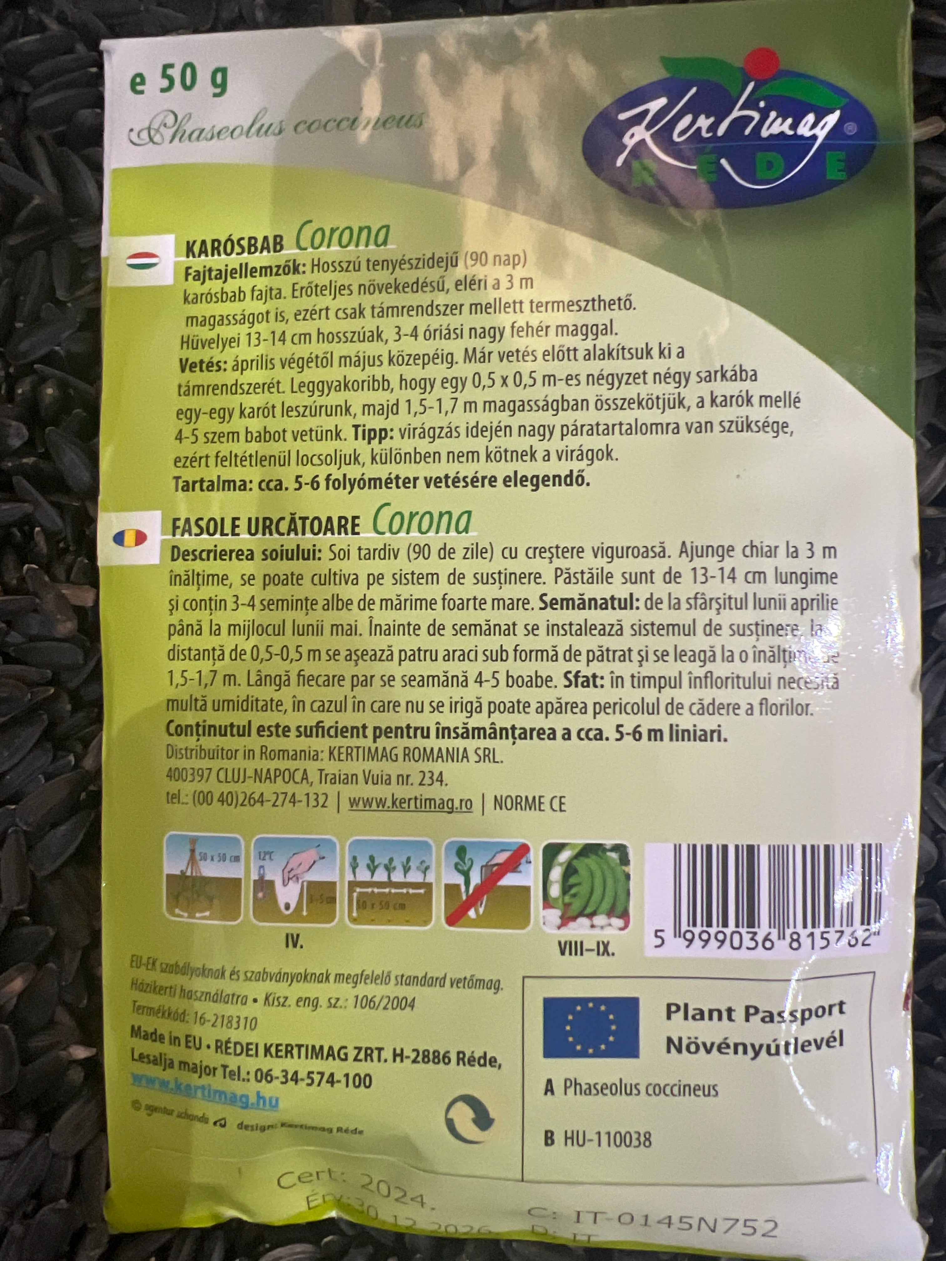 Karòsbab óriás szemű saláta bab hosszú tenyészidejű