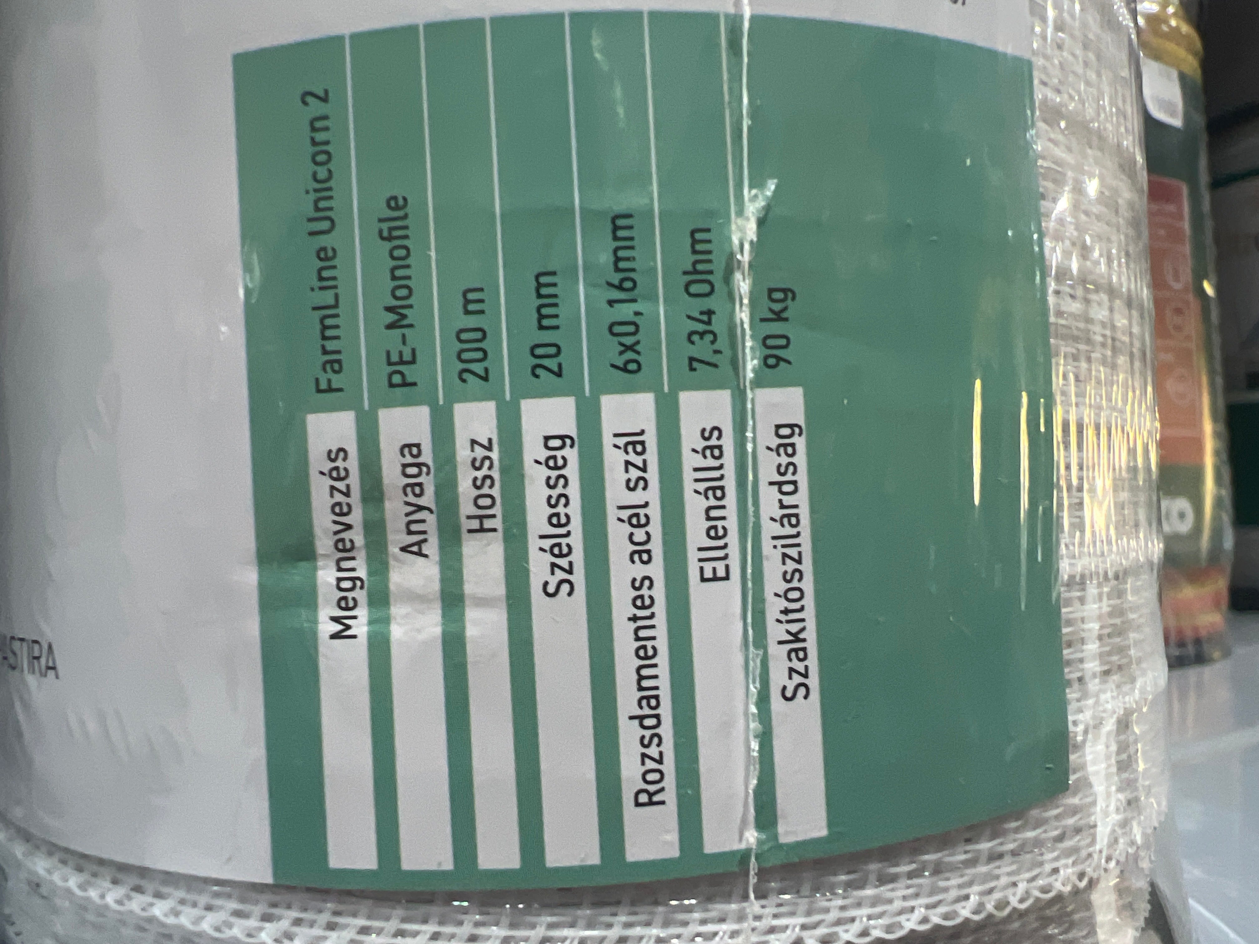 Villanypásztor szalag Farmline 2: 20 mm x 200 m, 7,34 ohm/m