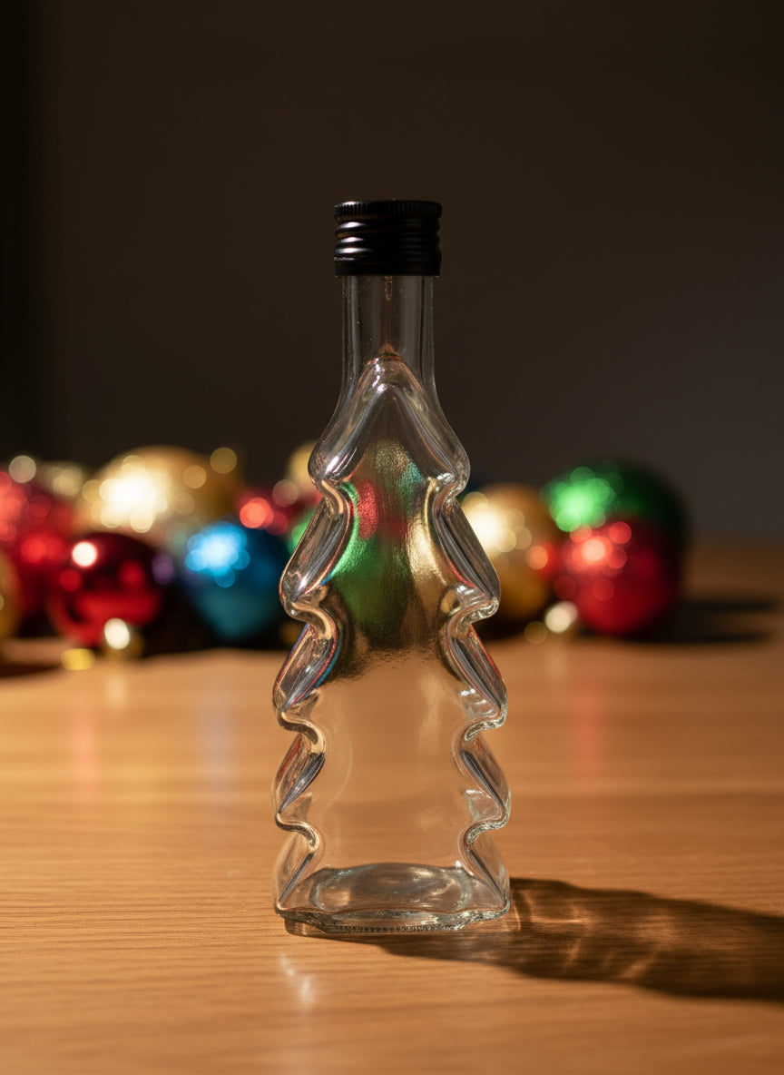 Üvegpalack karácsonyi fém zárral 0,5 l