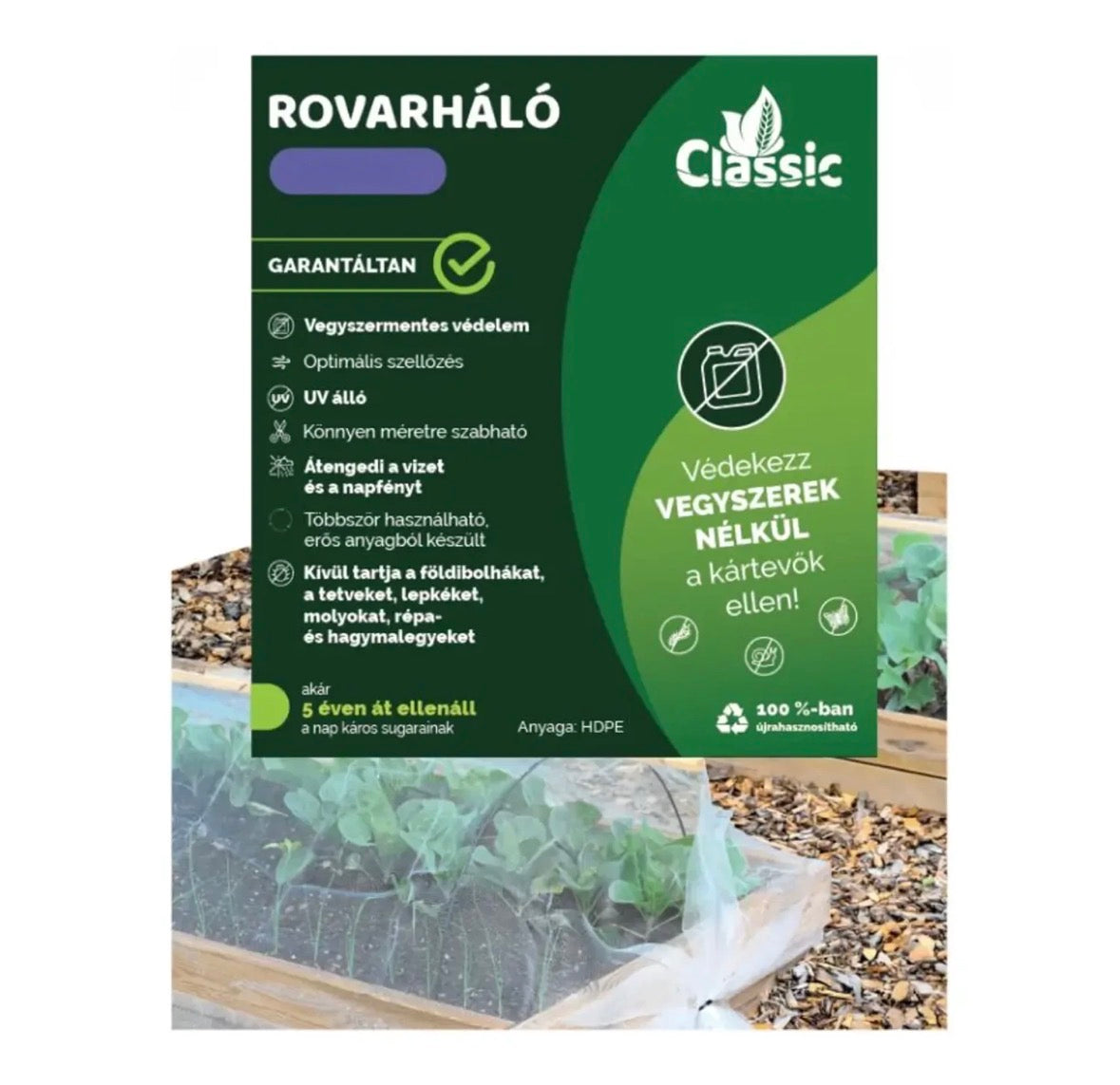 Rovarháló veteményesre 2x5m