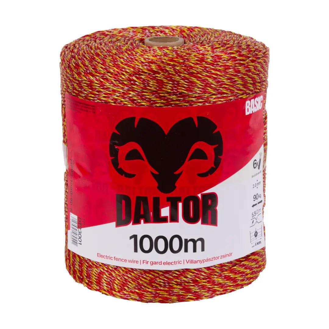 Villanypásztor zsinór 1000  m 6 fémszál 90 kg DALTOR Basic