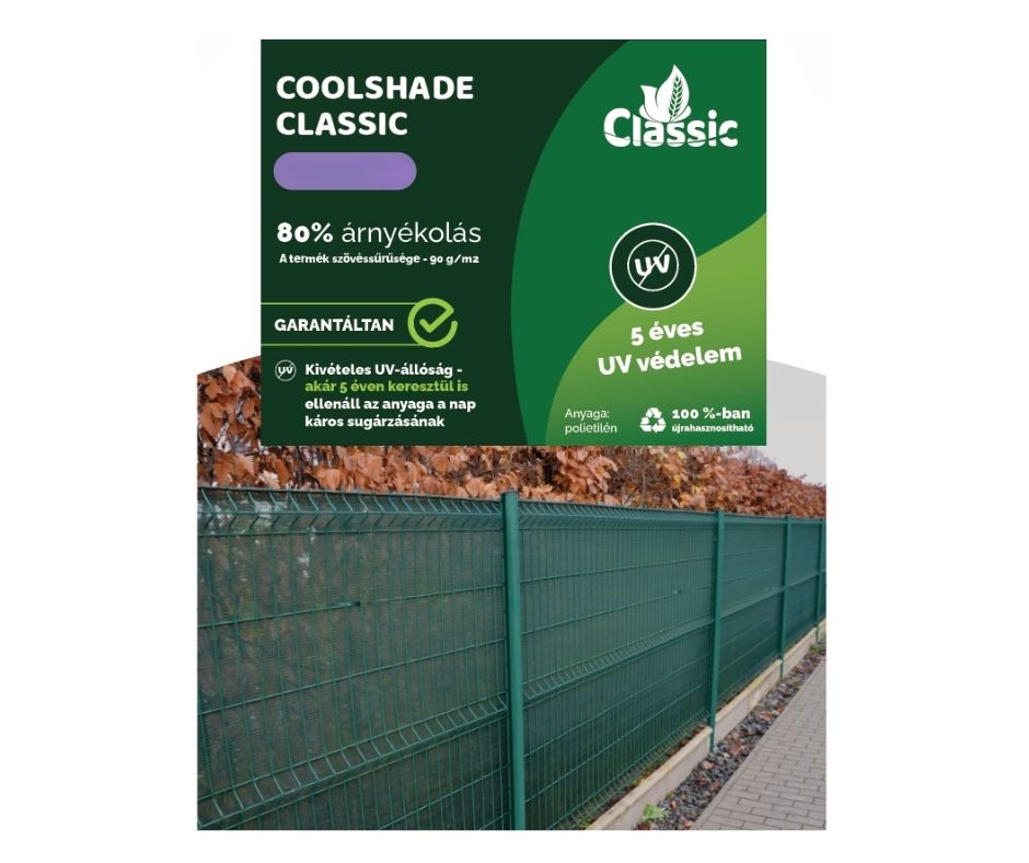 Belátásgátló  1,5m x 10m  80% zöld COOL SHADE