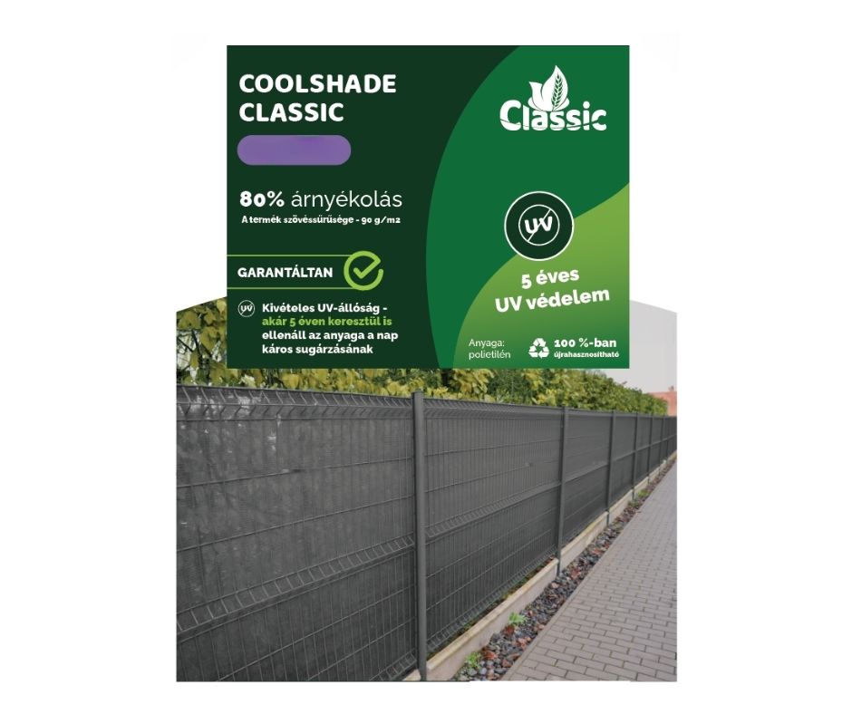 Belátásgátló  1.5m x 10m 80%  szürke COOL SHADE