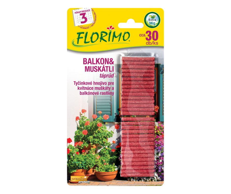 FLORIMO Táprúd Balkon-Muskátli 30 db-os