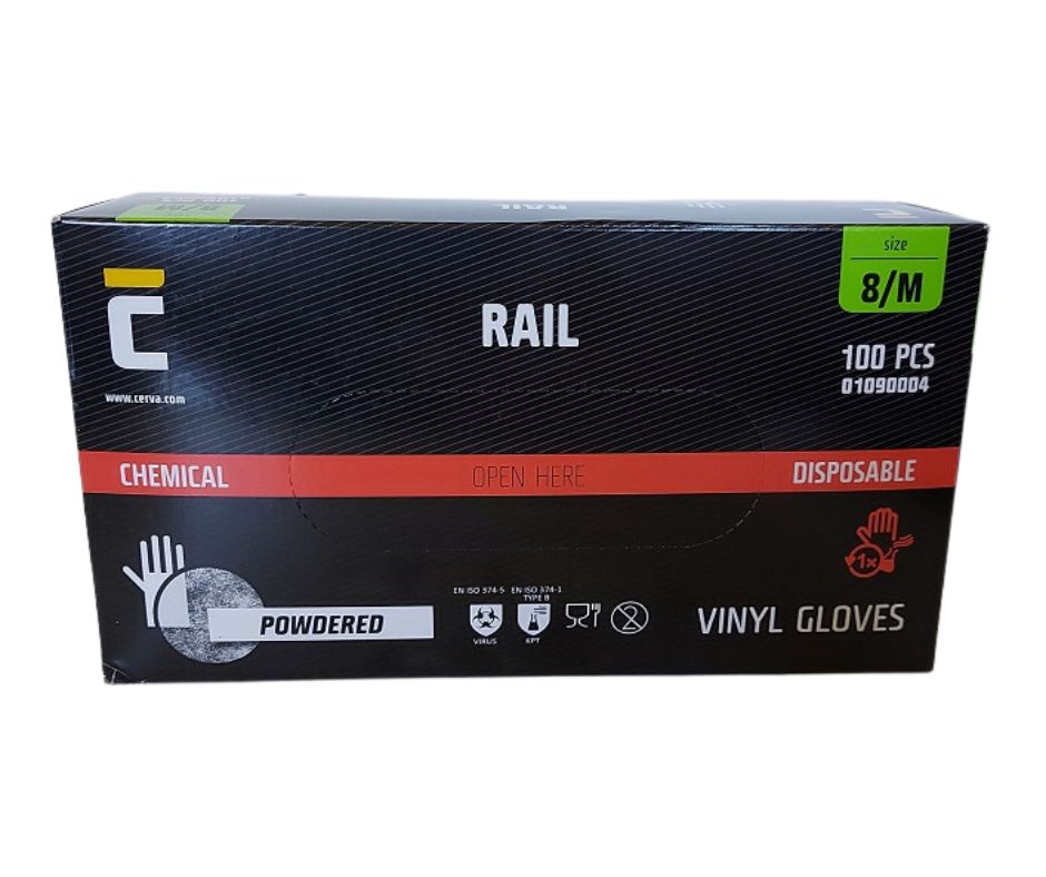 Kesztyű-Rail vinyl + púder 100 db-os M