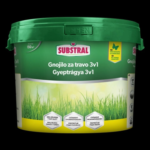 Gyeptrágya gyom- és mohaelnyomó hatással 3in1 4,5kg SUBSTRAL