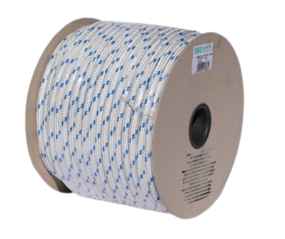 Kötél fonatolt PP 10 mm fehér-kék 100 m