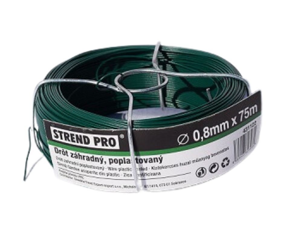 Kötöző fém tekercs d:0,8mm 75m + PVC