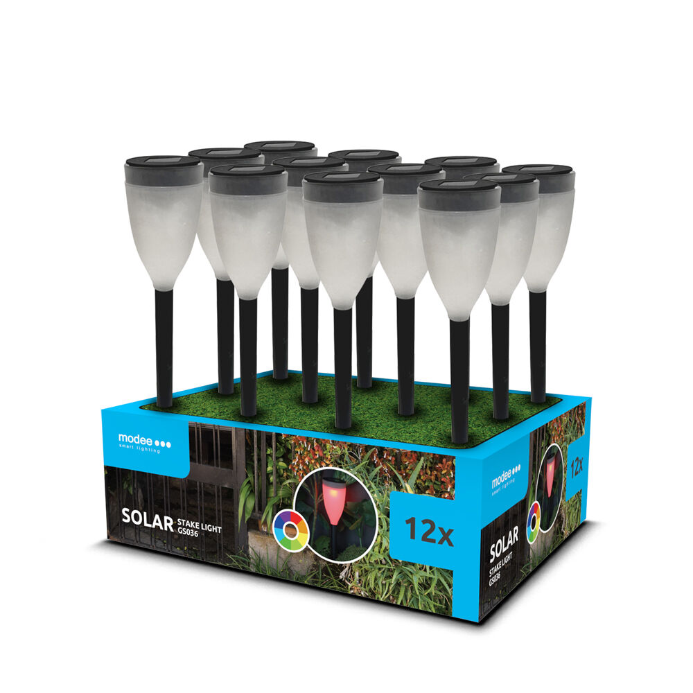 Napelemes LED leszúrható RGB lámpa 30 cm 12 db-os MODEE LIGHTING