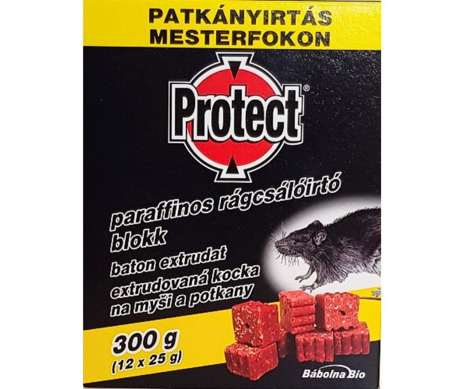 Rágcsálóirtó parafinos blokk 300g Protect