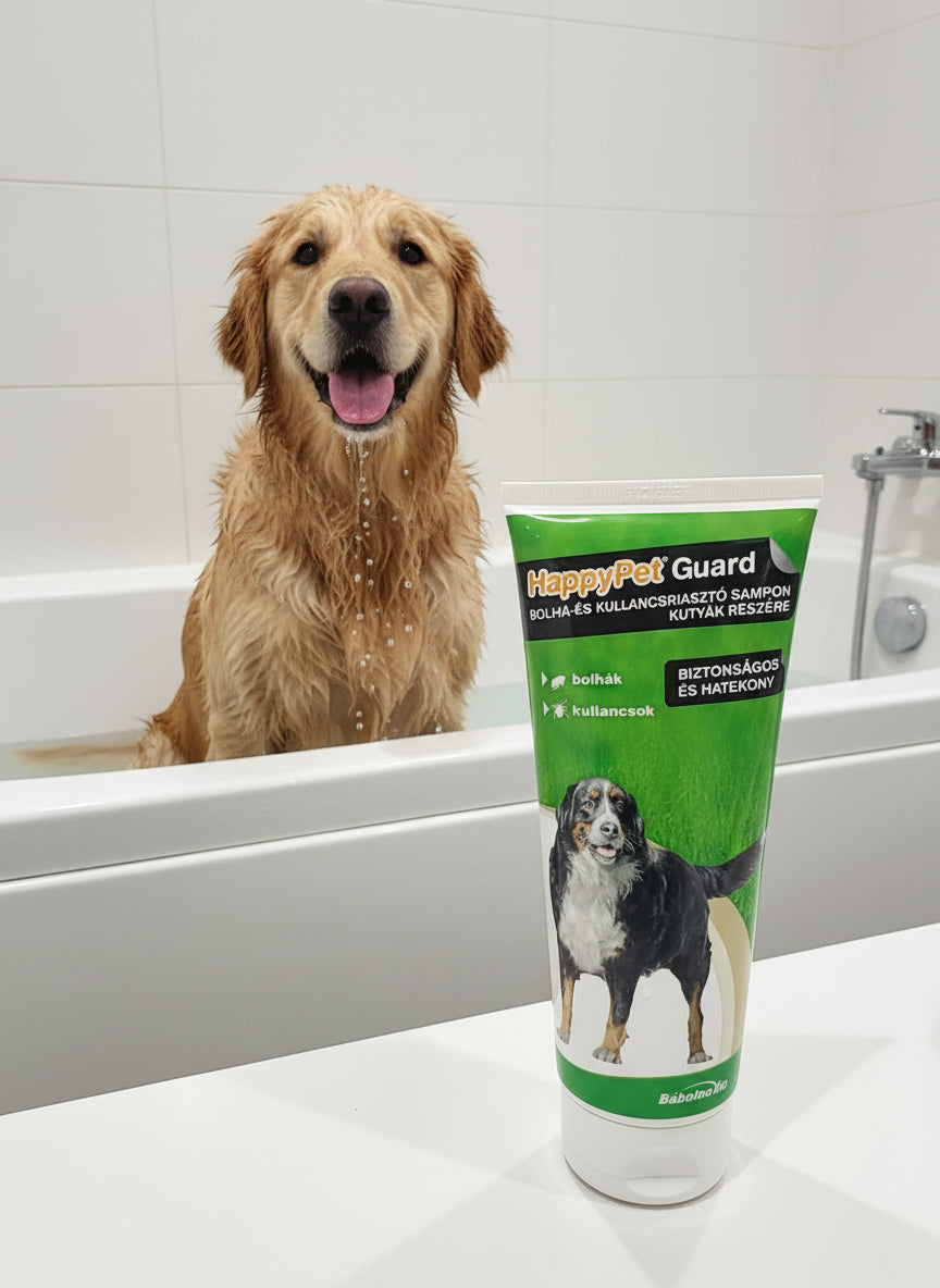 Bolha és kullancs riasztó sampon kutyáknak HappyPet