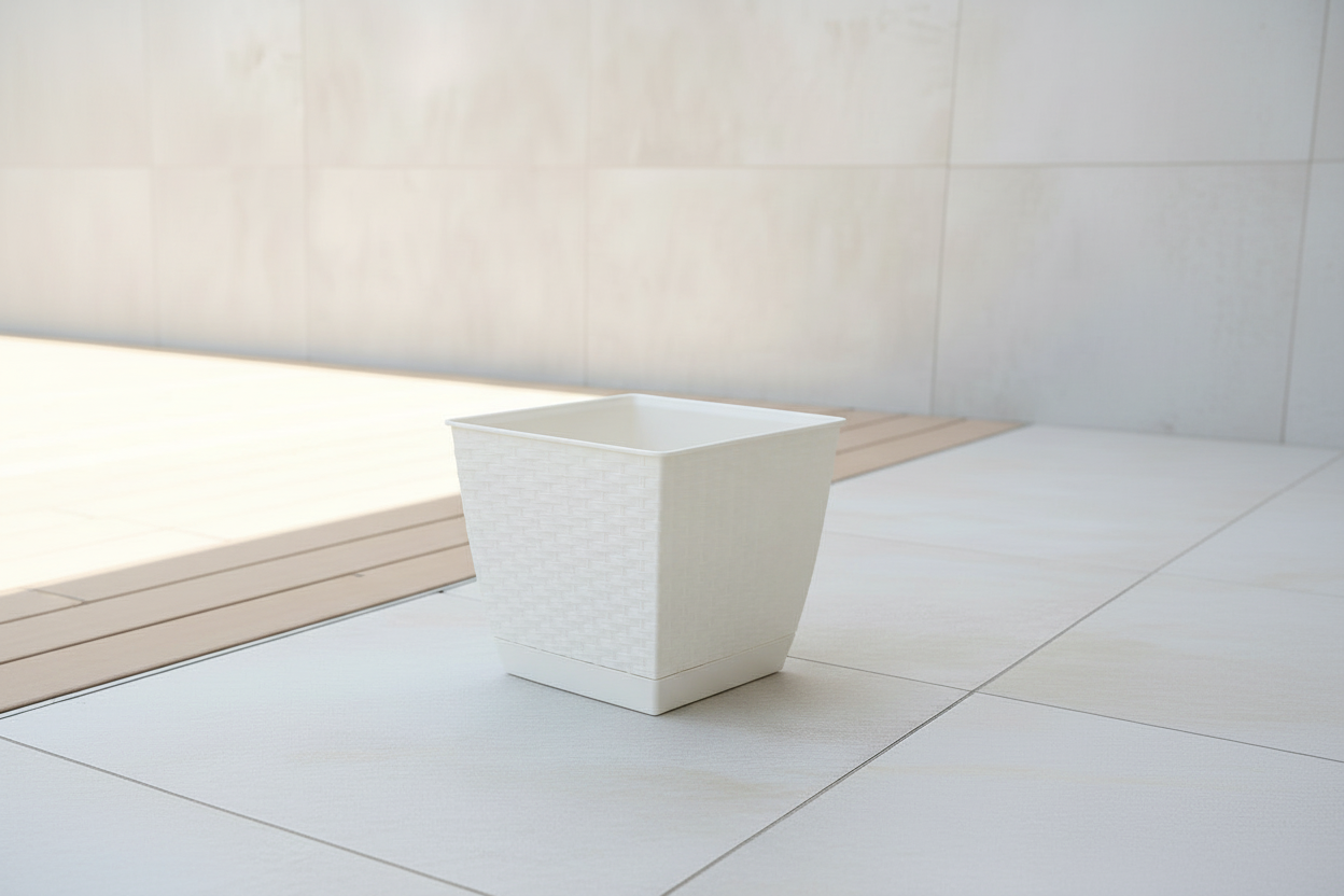 Cserép műanyag fehér 220 X 189 mm