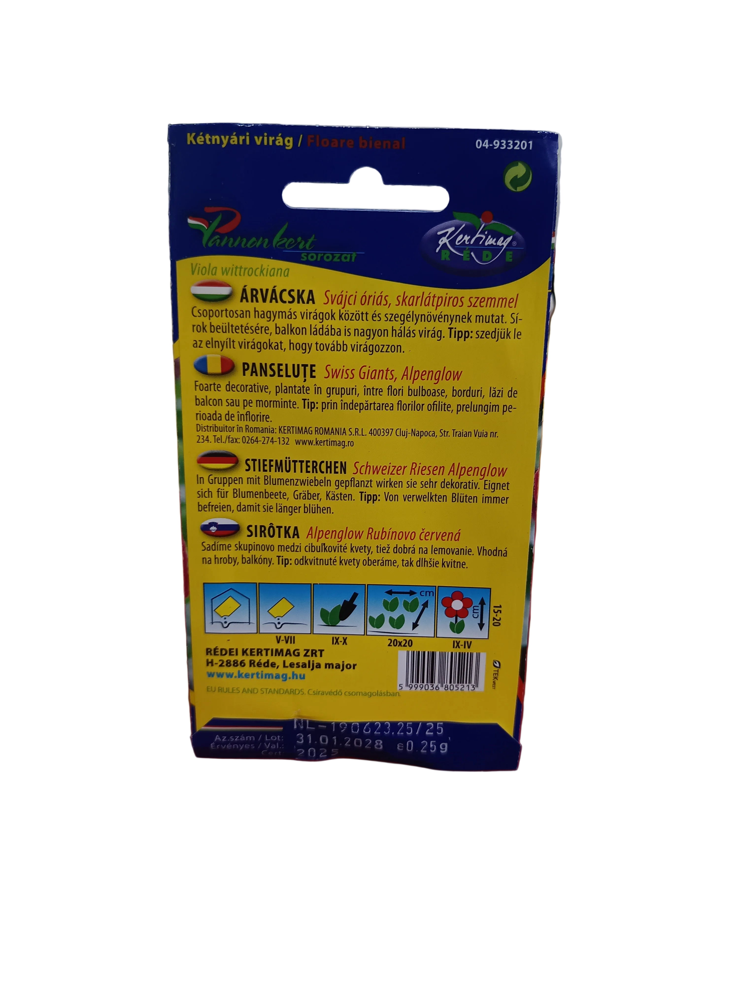 Vetőmag, árvácska svájci óriás, skarlátpiros szemmel 0,25g