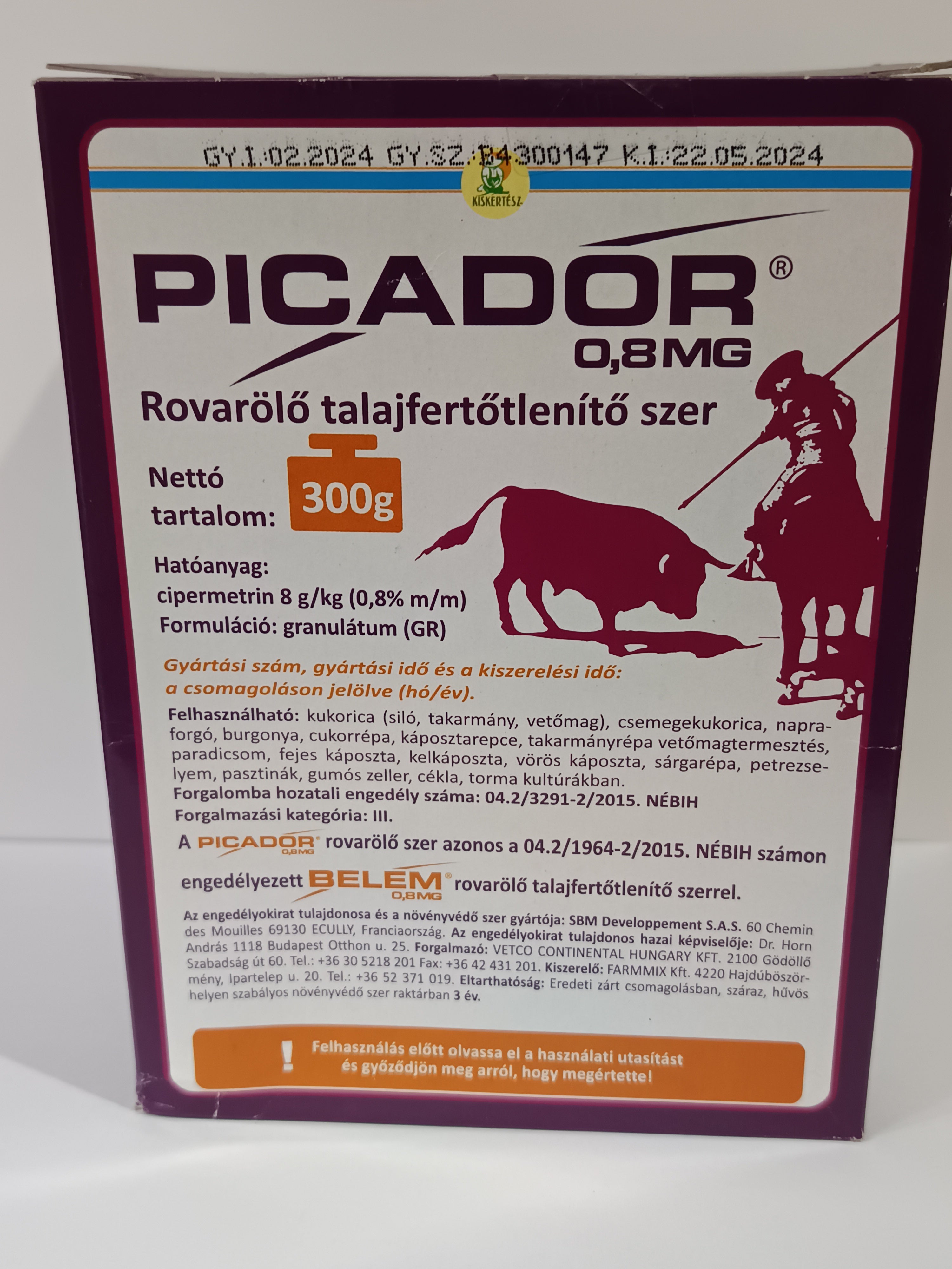 Picador 0,8MG rovarölő talajfertőtlenítő szer