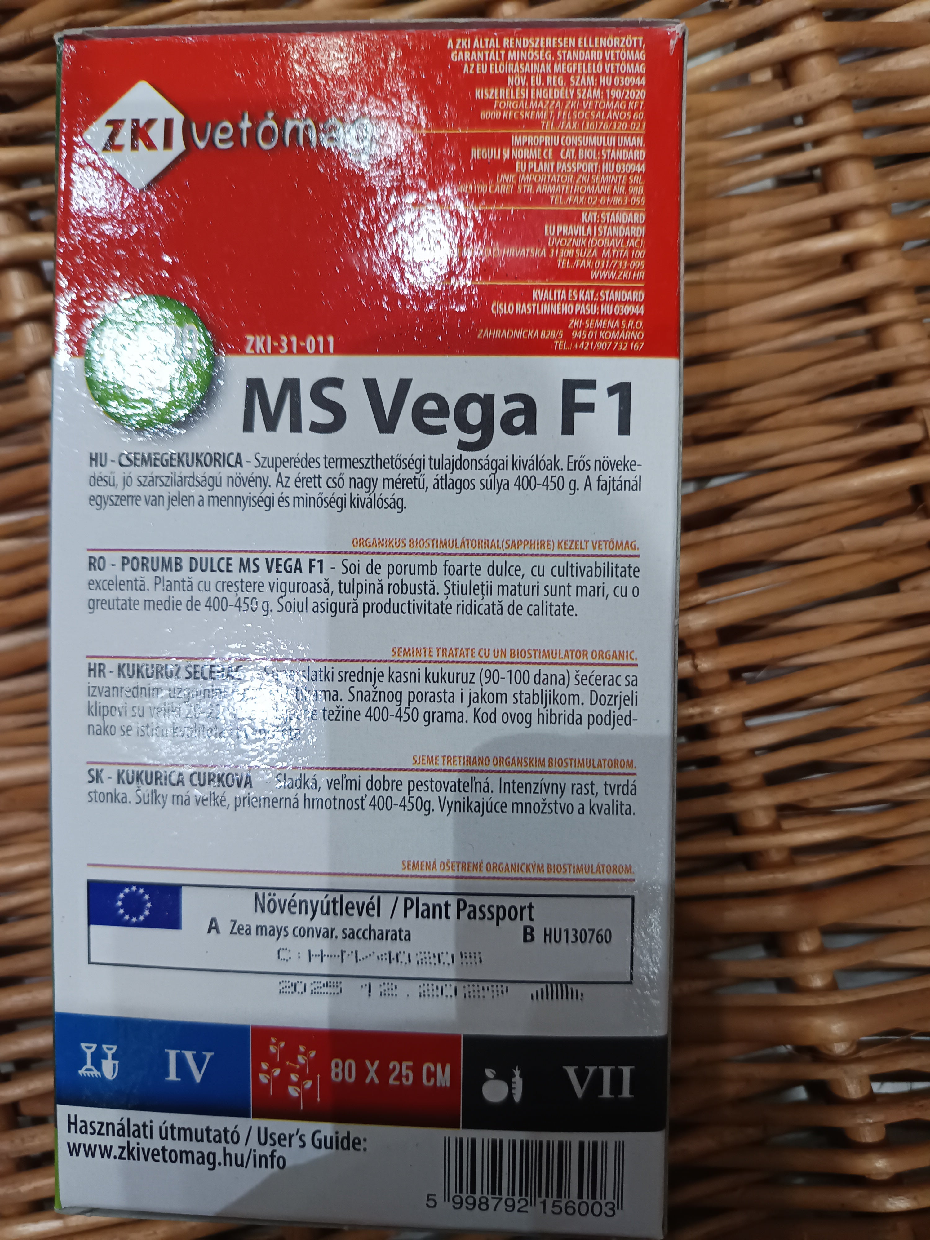 Csemegekukorica MS Vega F1 100 szem