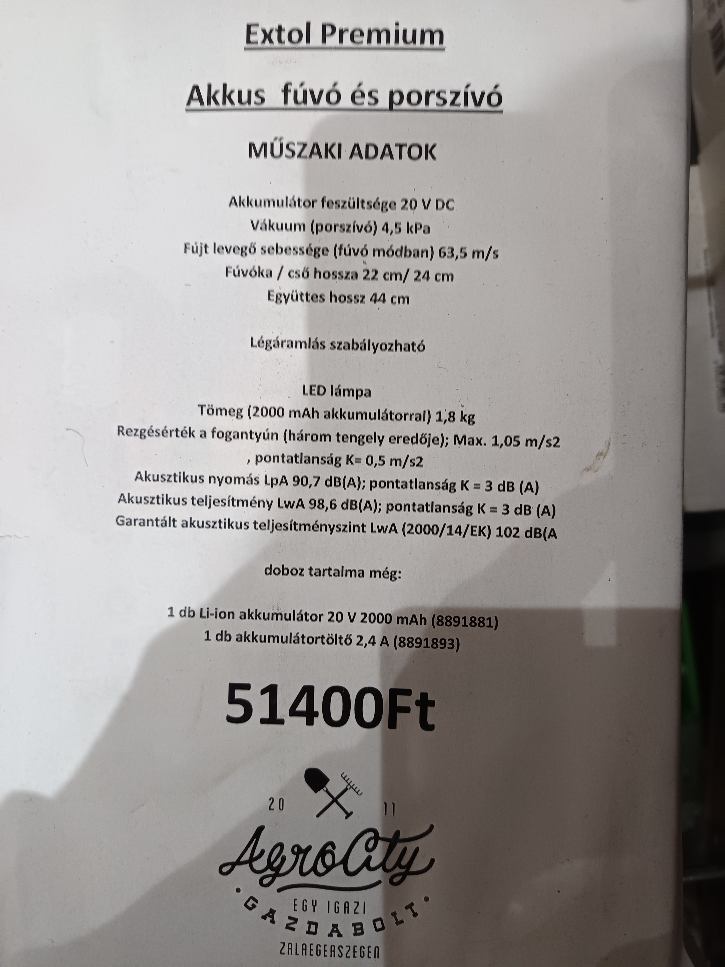 Lombszívó és fújó, Extol Premium